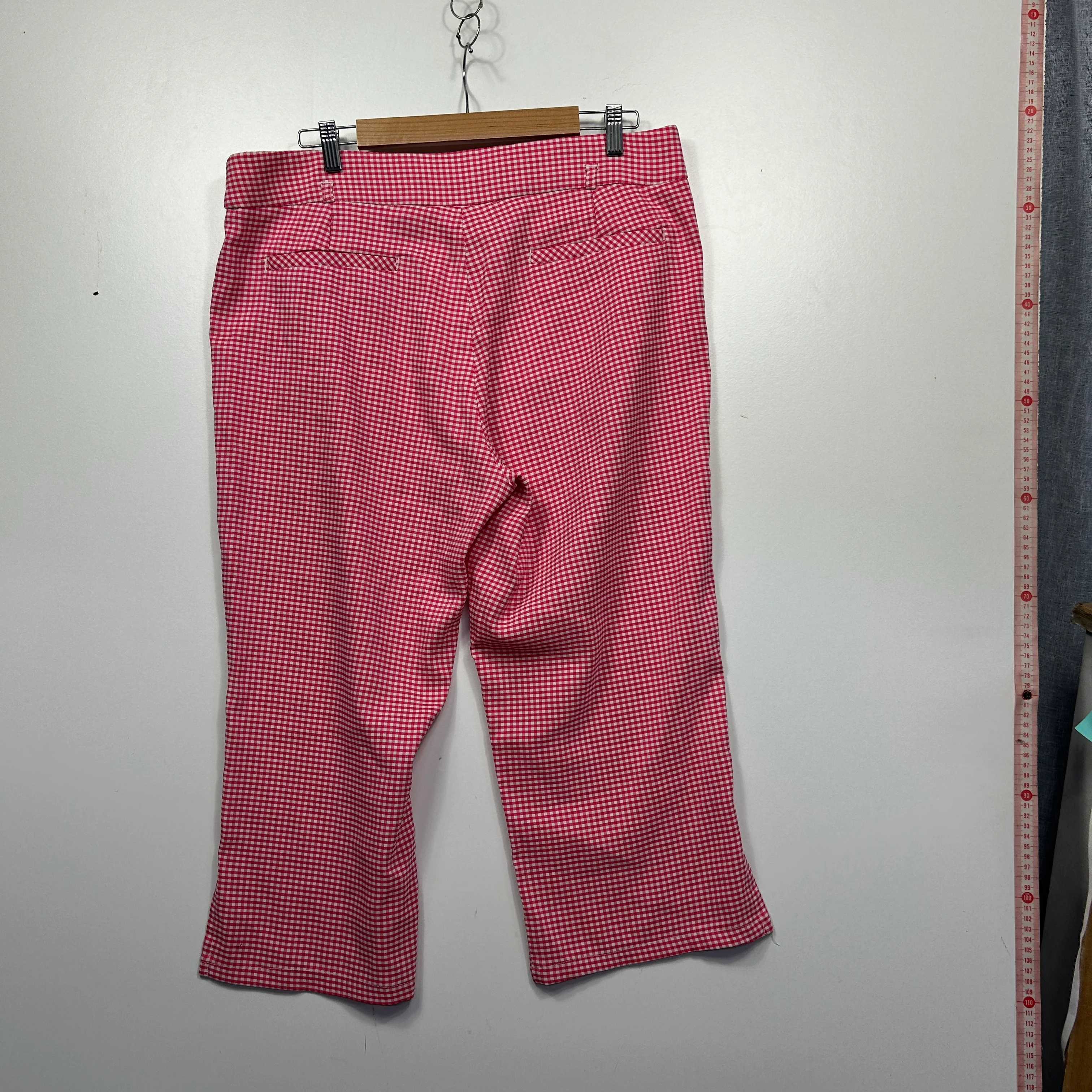 Vintage Cottagecore Miller's Pink Gingham Capri Pants - Size 16 - Image 2