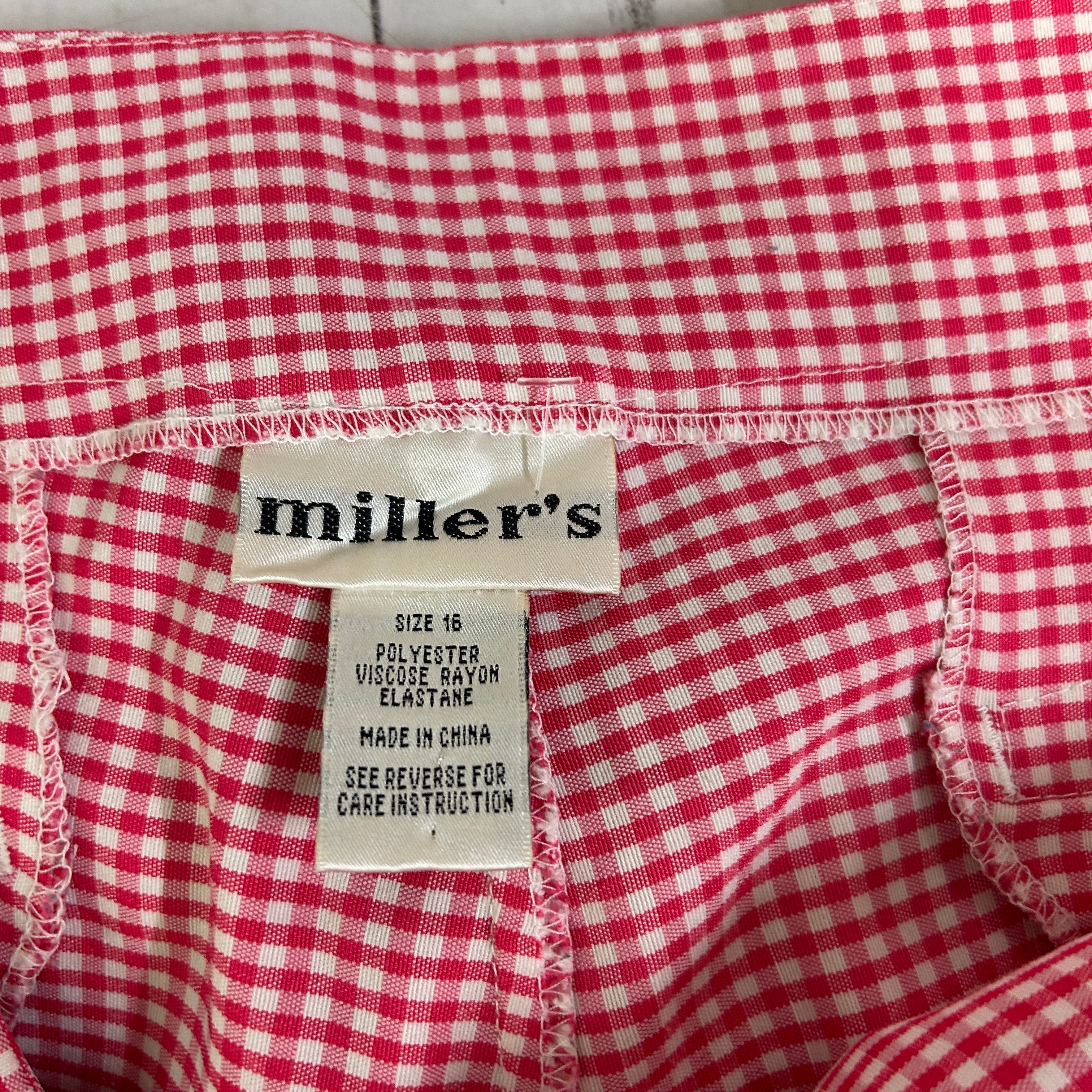 Vintage Cottagecore Miller's Pink Gingham Capri Pants - Size 16 - Image 5