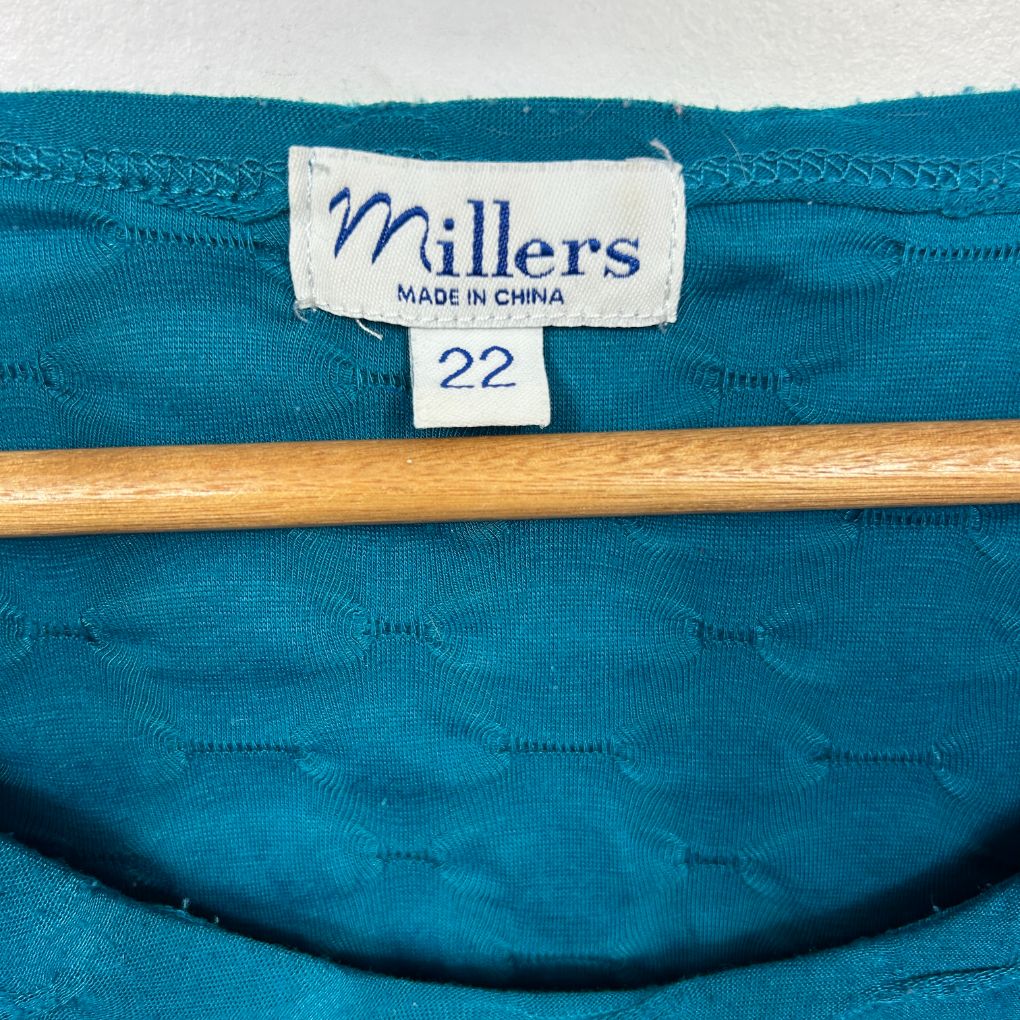 Millers Teal Textured Top Size 22 - Image 2