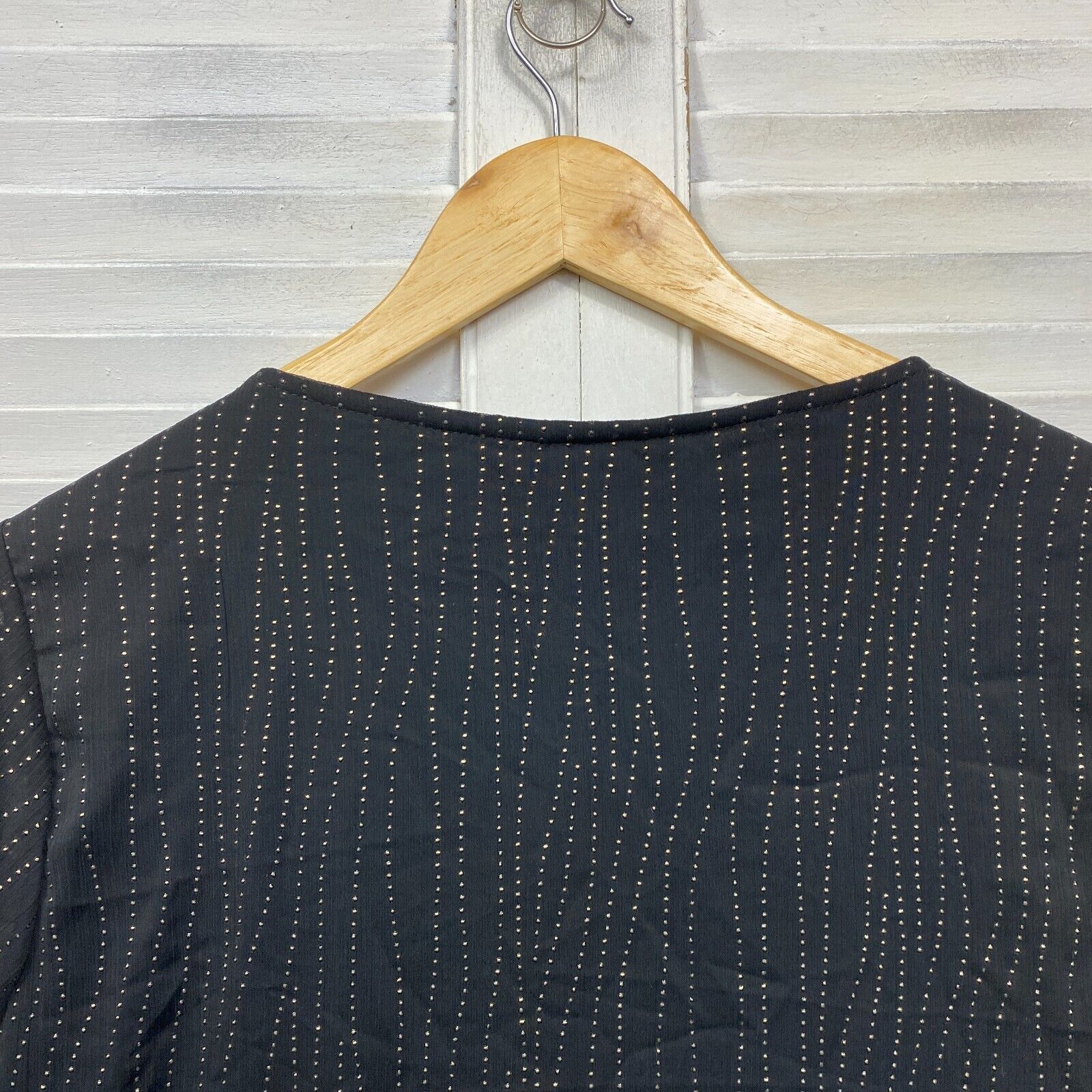 Millers Top Size 14 Black Gold Embellishments Sheer Sleeve Evening Cocktail - Image 6