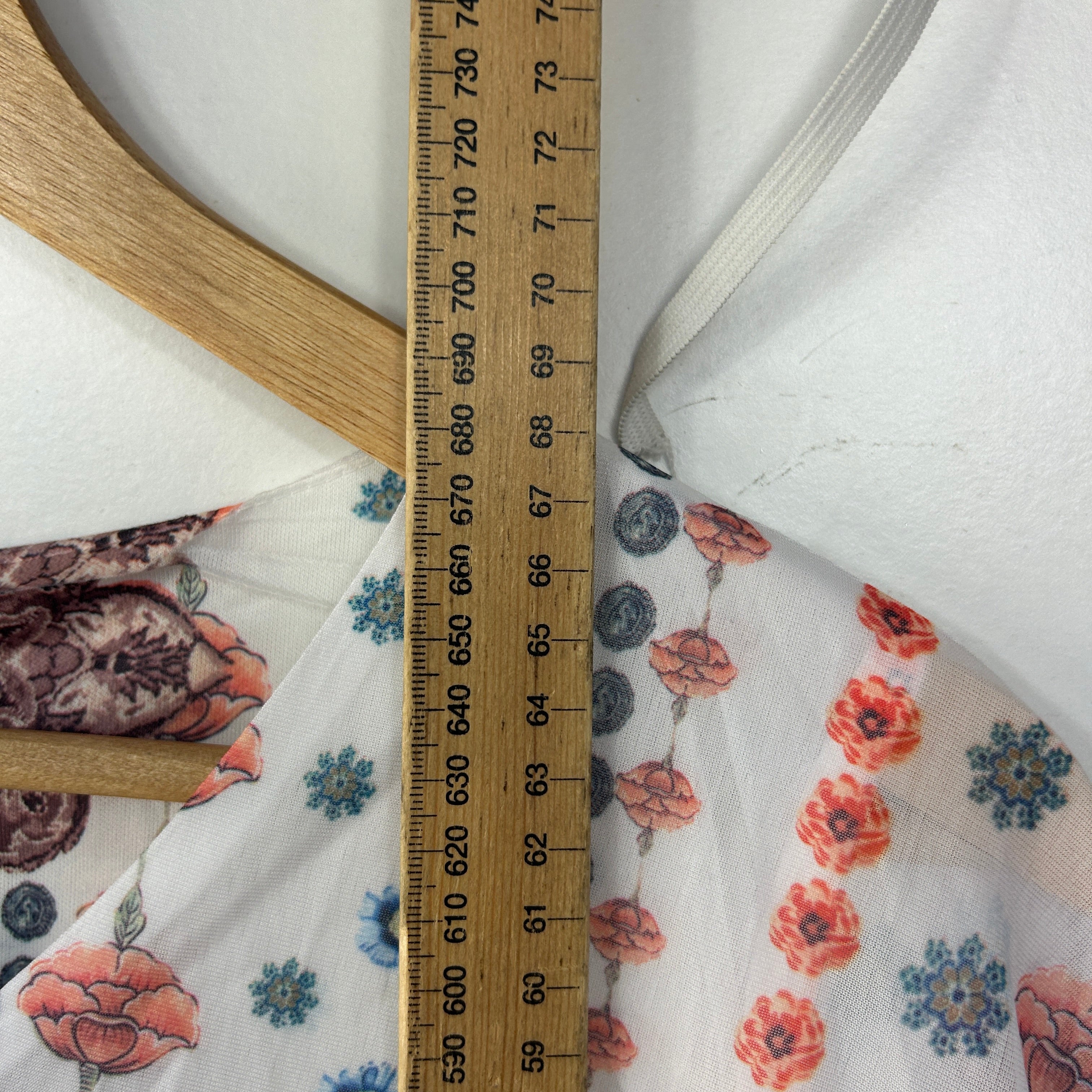 Millers White Pink Butterfly Floral Border Print Kaftan - Size L - Image 7