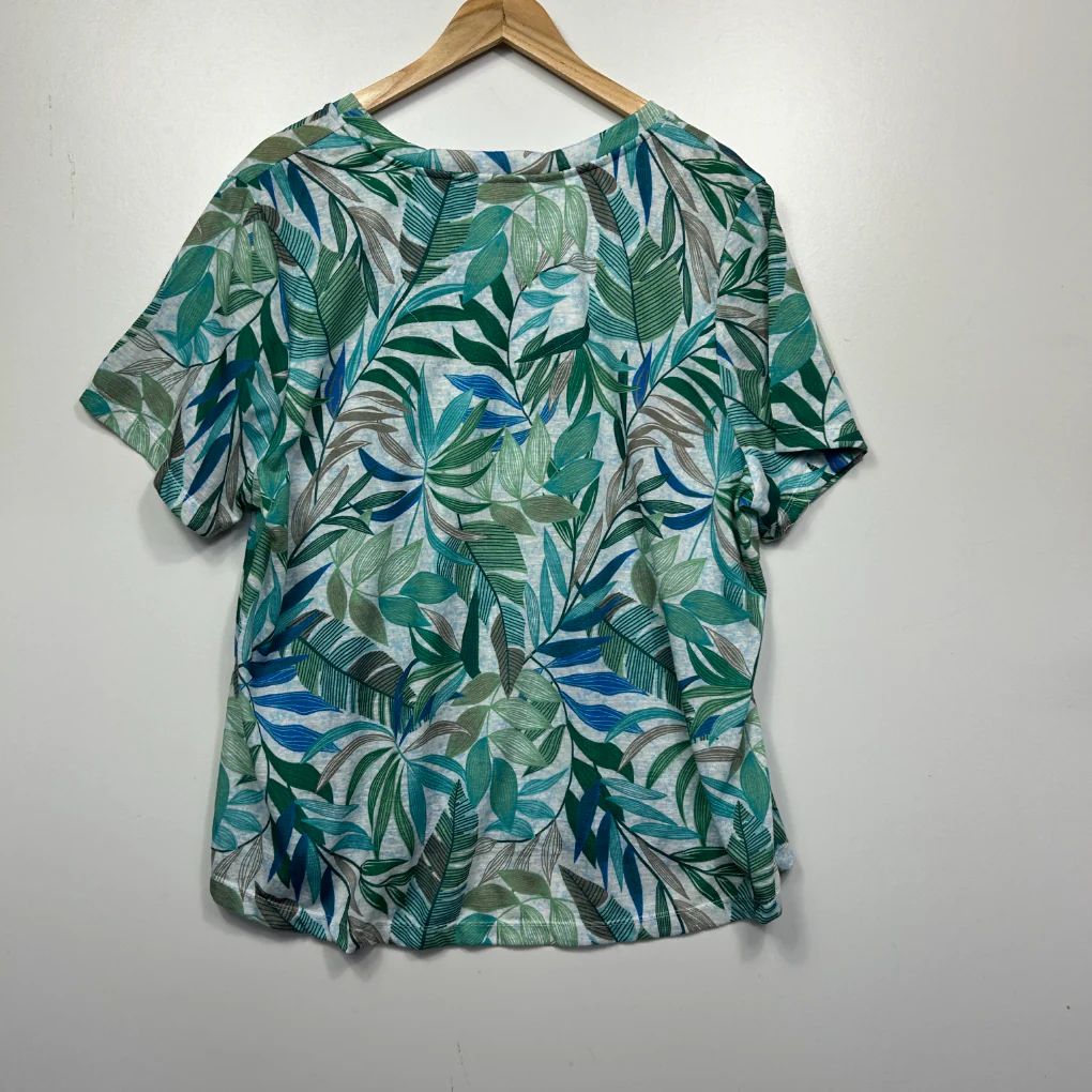 Millers Multicoloured Tropical Leaf Print Short Sleeve Top - Size 22 - Image 3