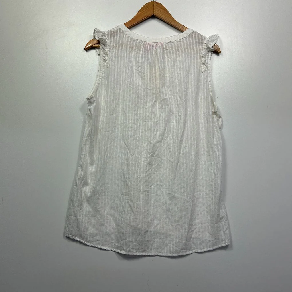 Millers Woman White Cotton Broderie Tank - Size 14 - Image 3
