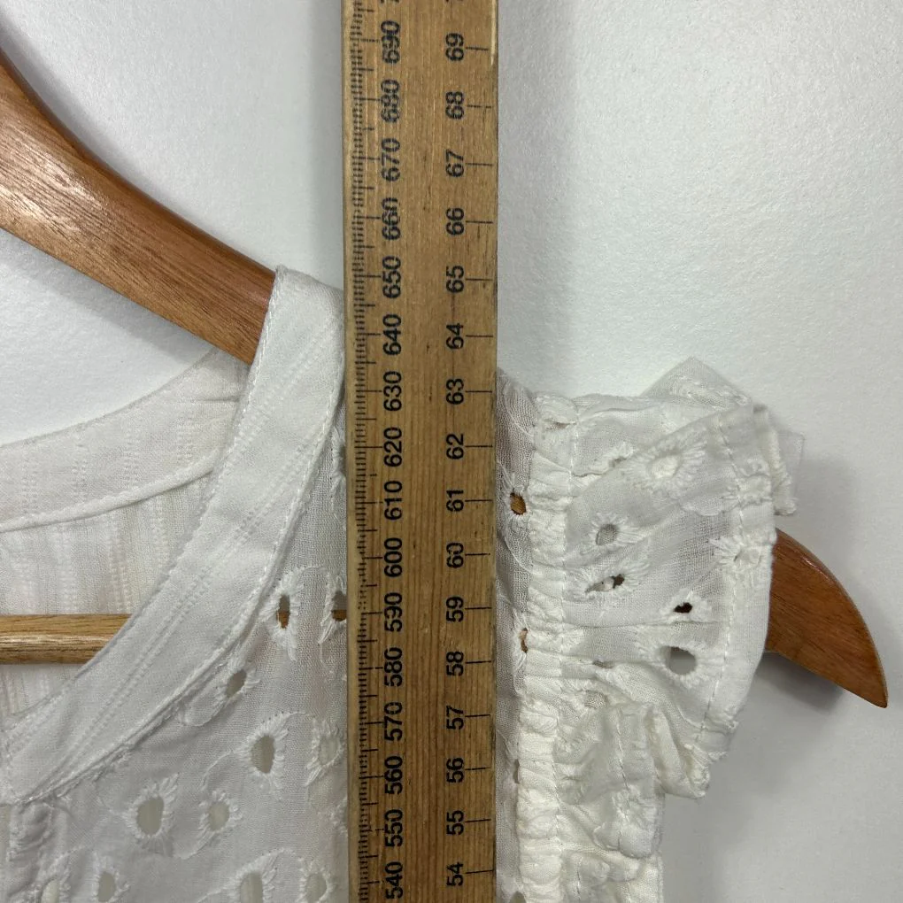 Millers Woman White Cotton Broderie Tank - Size 14 - Image 7