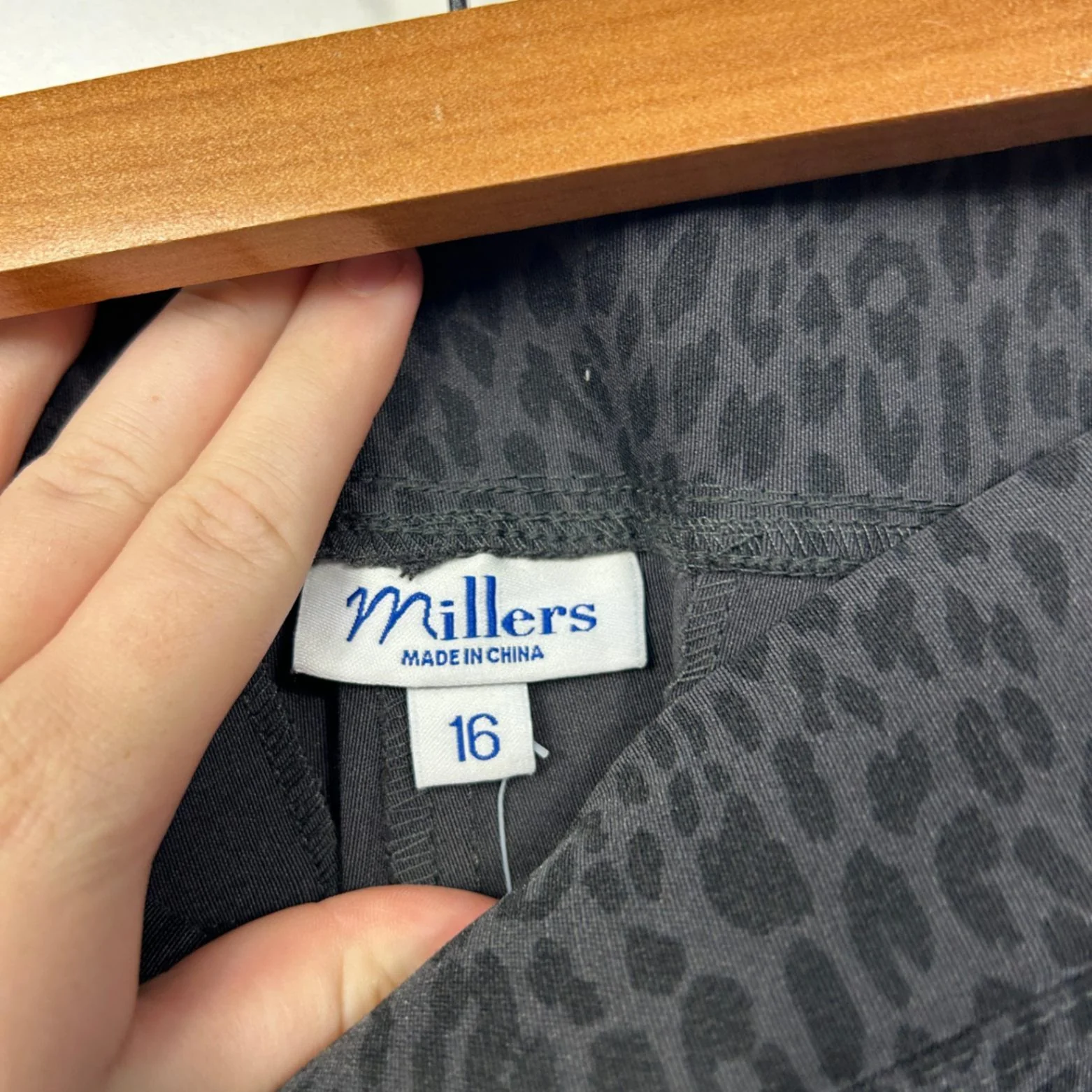 Millers Womens Black Animal Print Slim Leg Stretch Trousers Pants Size 16 - Image 3