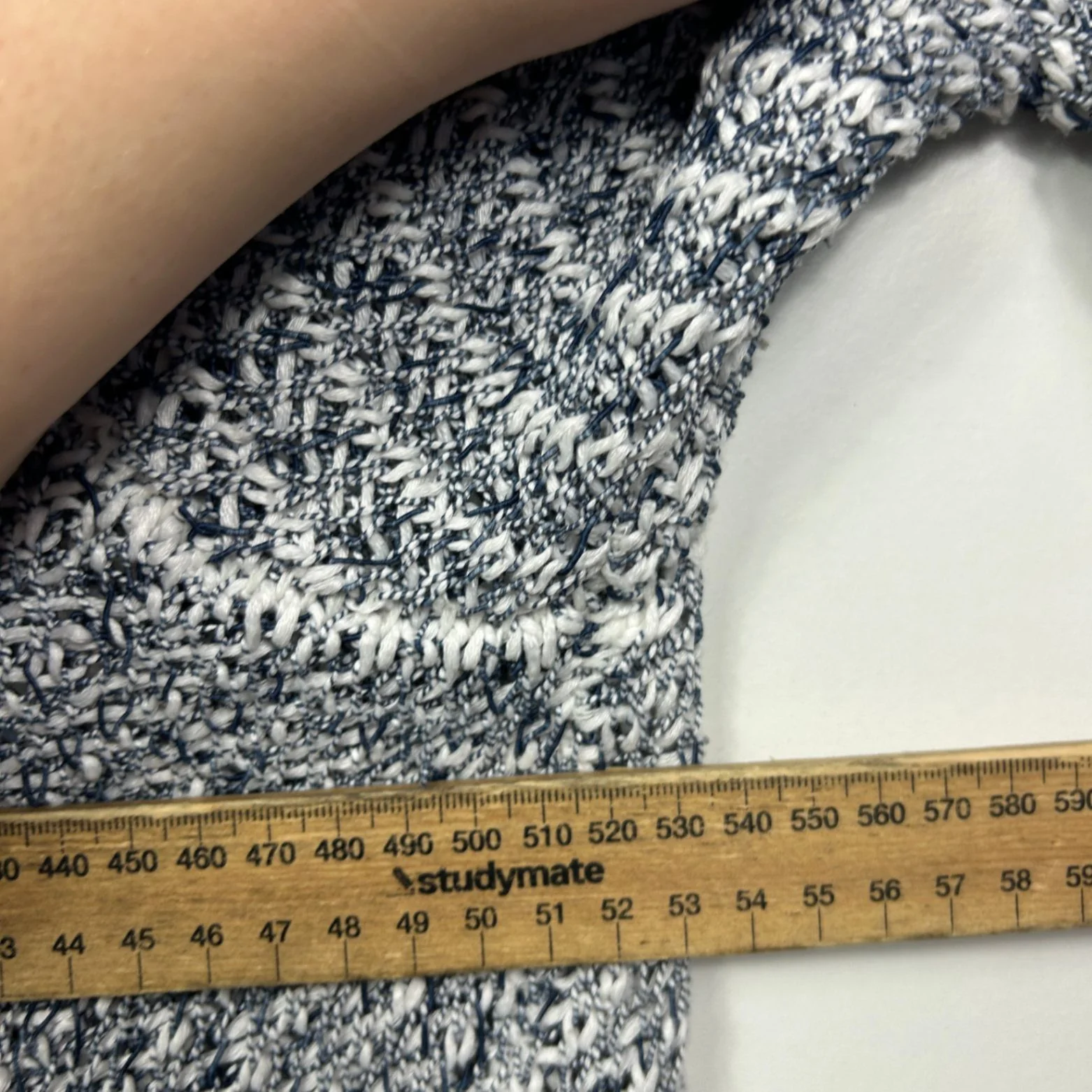 Millers Womens Blue White Textured Knit Cardigan Size 16 - 18 - Image 6
