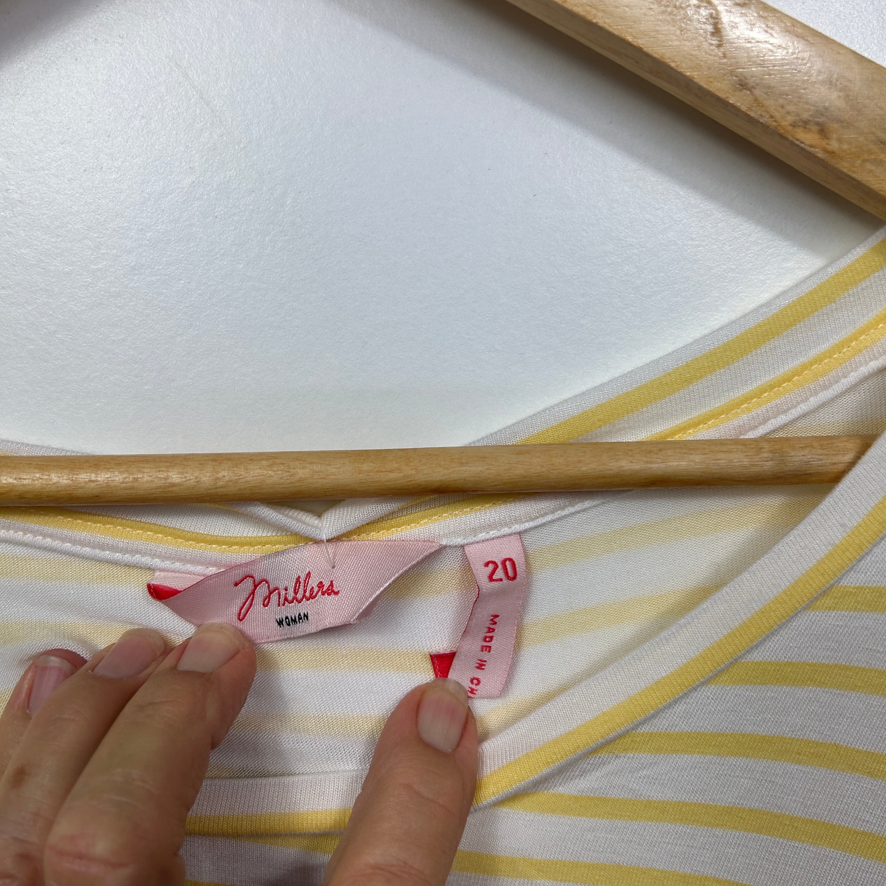 Millers Yellow Striped Top - Size 20 - Image 3