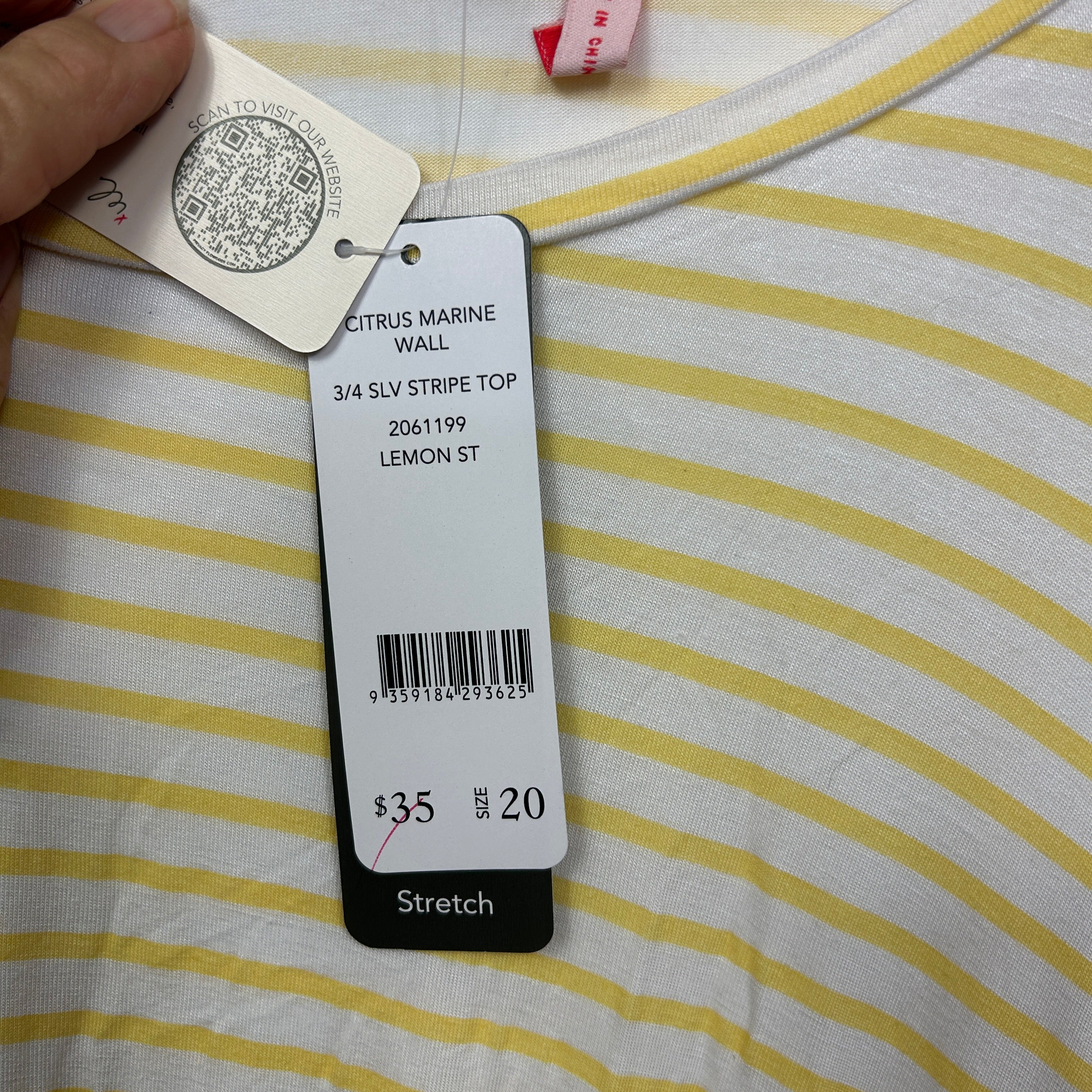 Millers Yellow Striped Top - Size 20 - Image 5