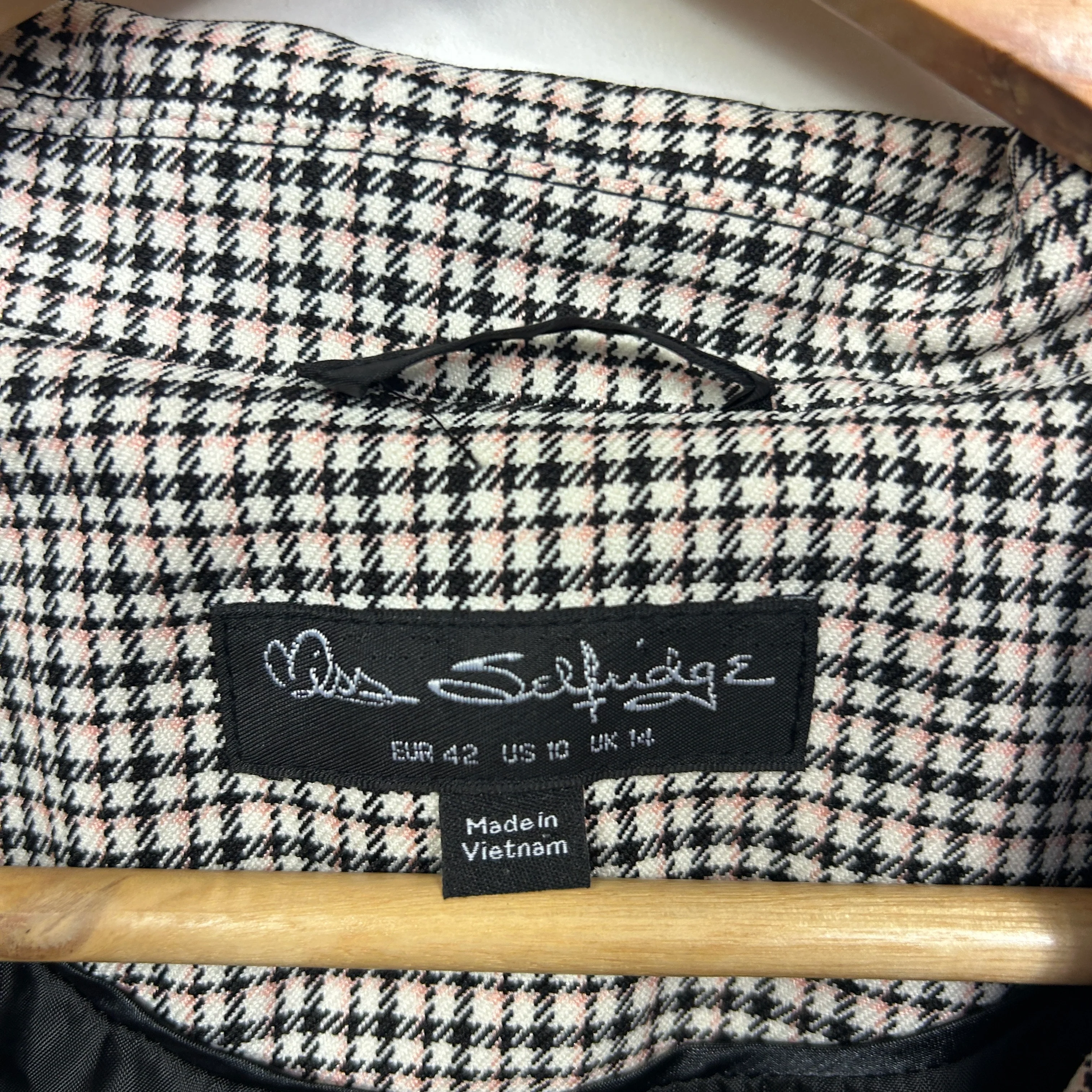Miss Selfridge Houndstooth Blazer - Size 14 - Image 2