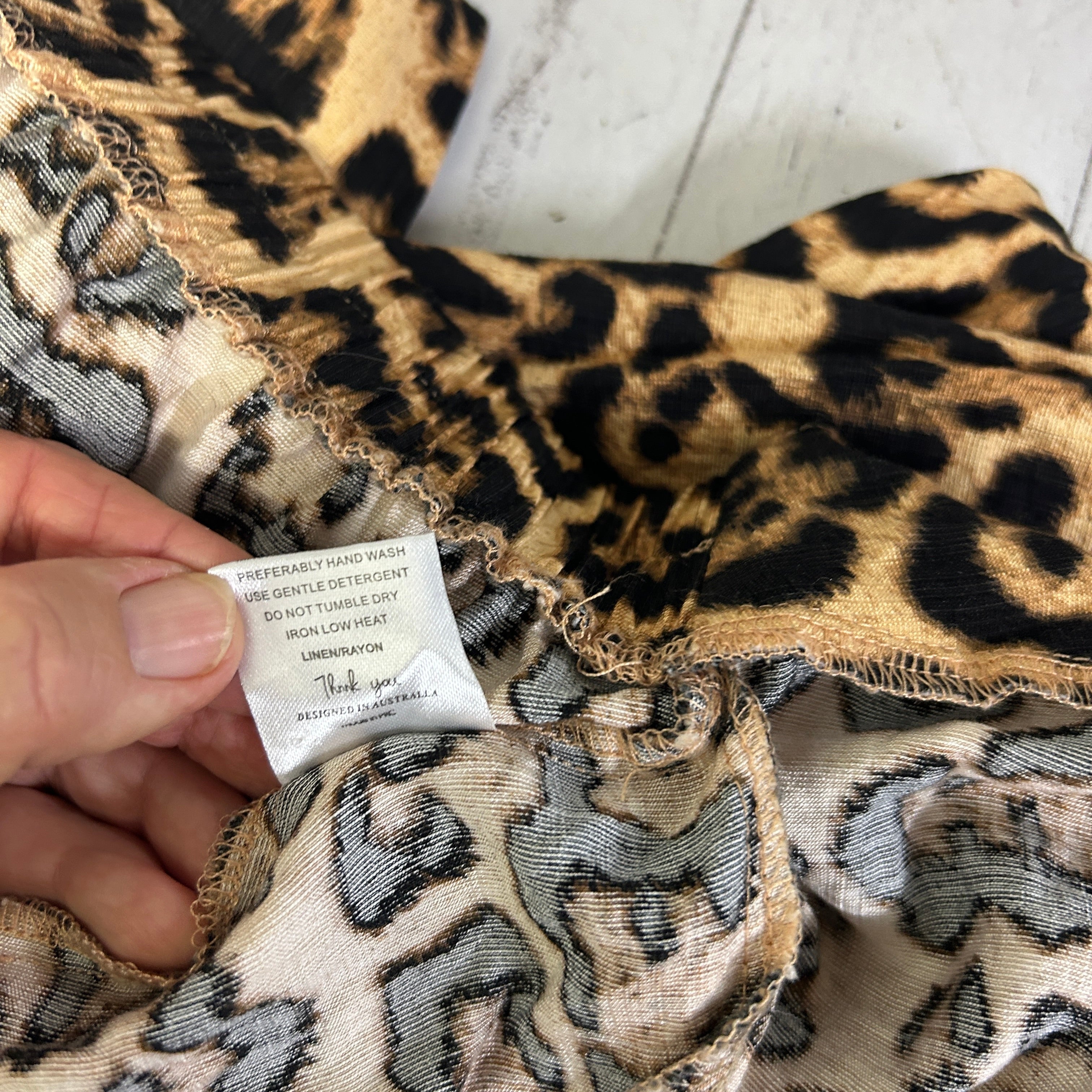 Missy Q Leopard Print Pants - Size 16 - Image 4
