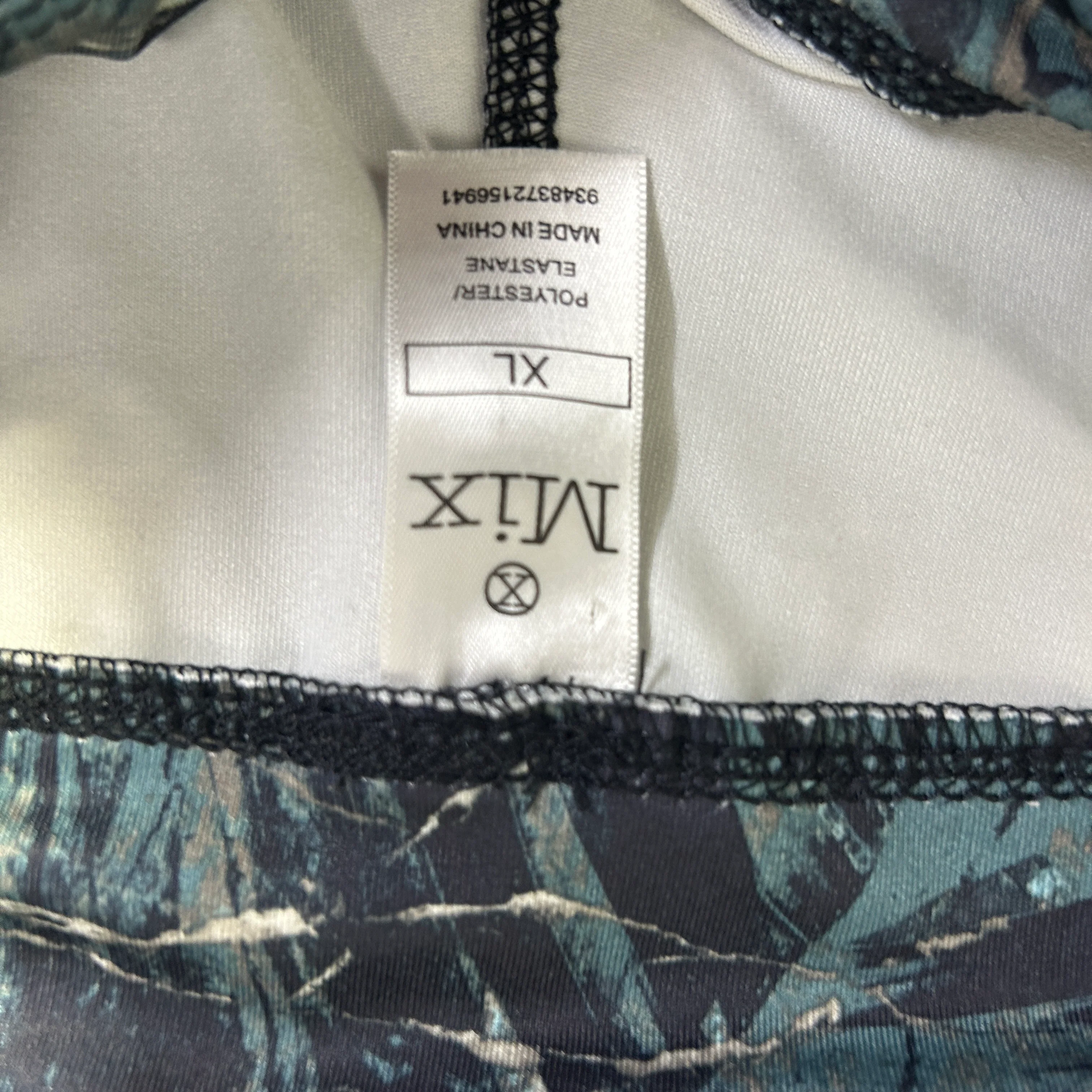 Mix Teal Tropical Print Activewear Capris Pants - Size XL - Image 2