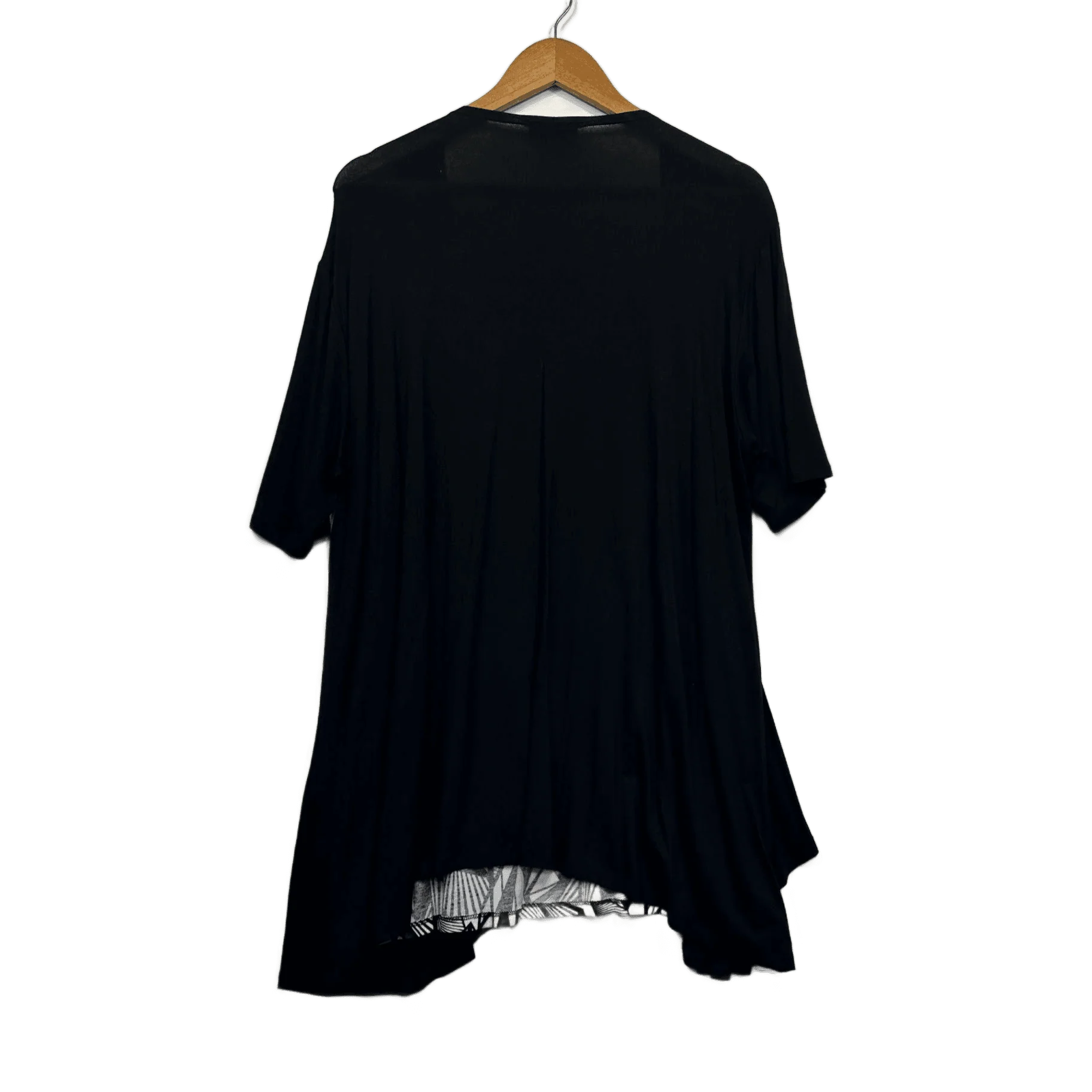 MODA Women's Black Short Sleeve Open Front Overlay Tunic Top Size 16 - Image 2