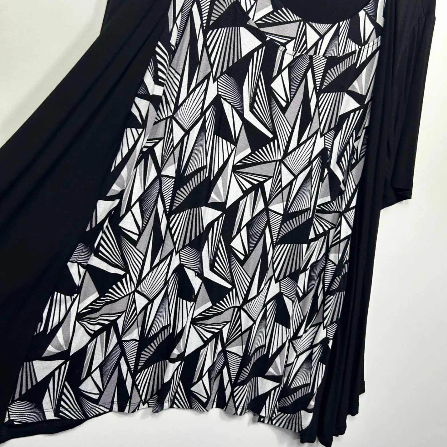 MODA Women's Black Short Sleeve Open Front Overlay Tunic Top Size 16 - Image 6