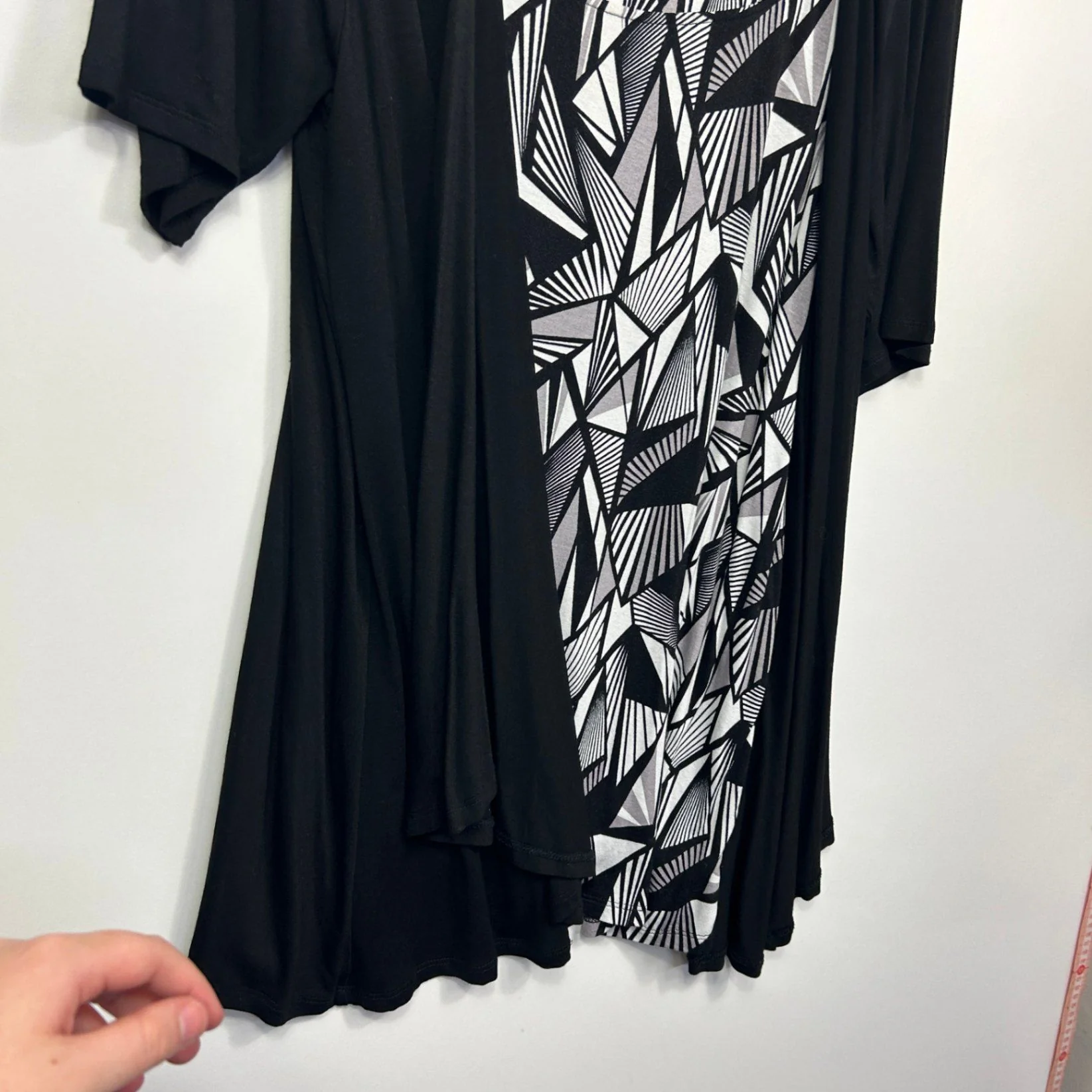 MODA Women's Black Short Sleeve Open Front Overlay Tunic Top Size 16 - Image 7
