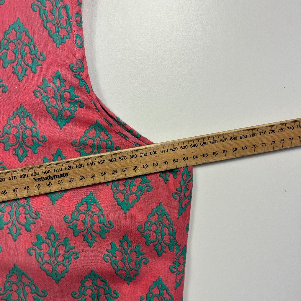 Mozaic Pink Geometric Cotton Maxi Dress - Size XL - Image 6