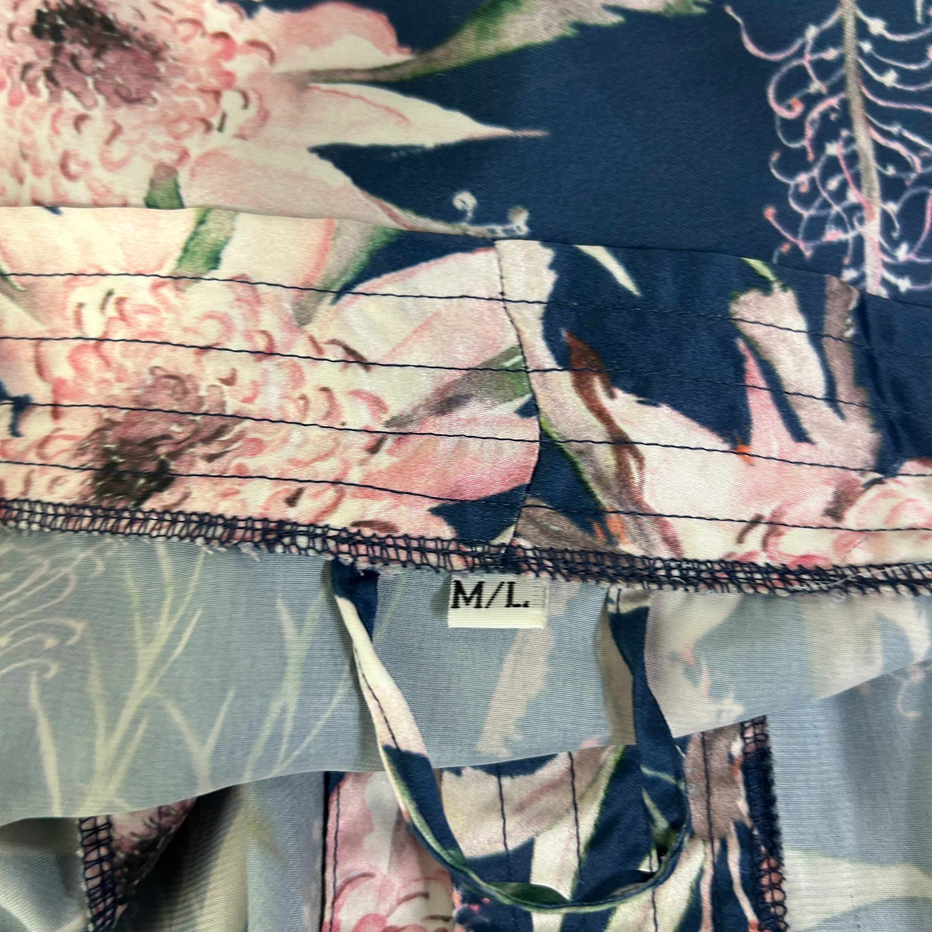 Multicoloured Floral Kimono Dressing Gown Robe - M/L - Image 4