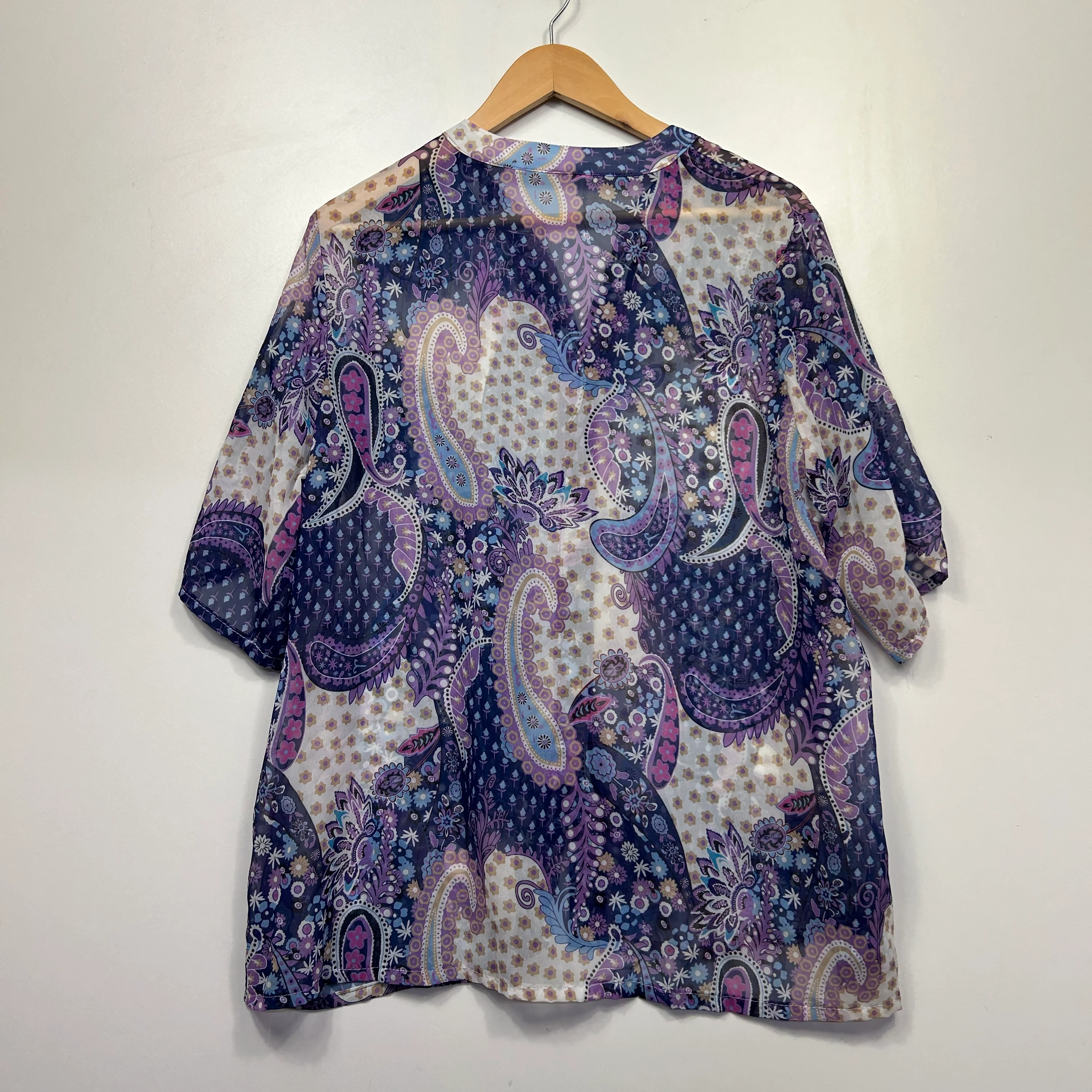 Handmade Multicoloured Paisley Top with Brooch - Size 16/18? - Image 4