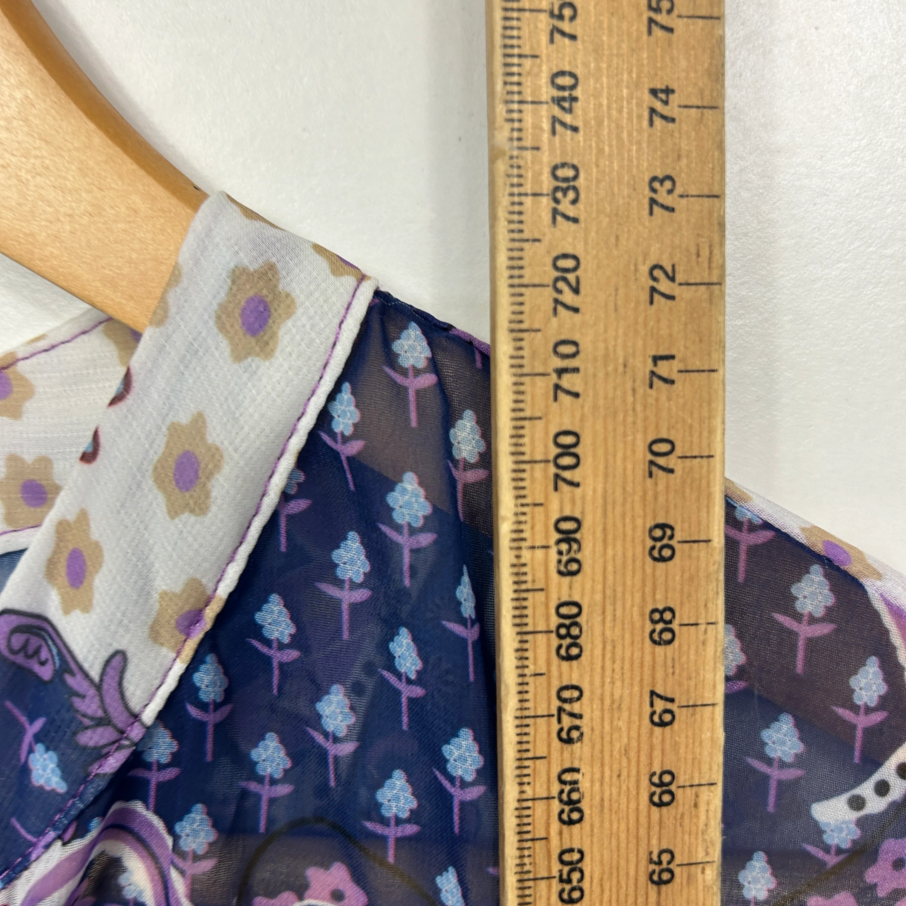 Handmade Multicoloured Paisley Top with Brooch - Size 16/18? - Image 6