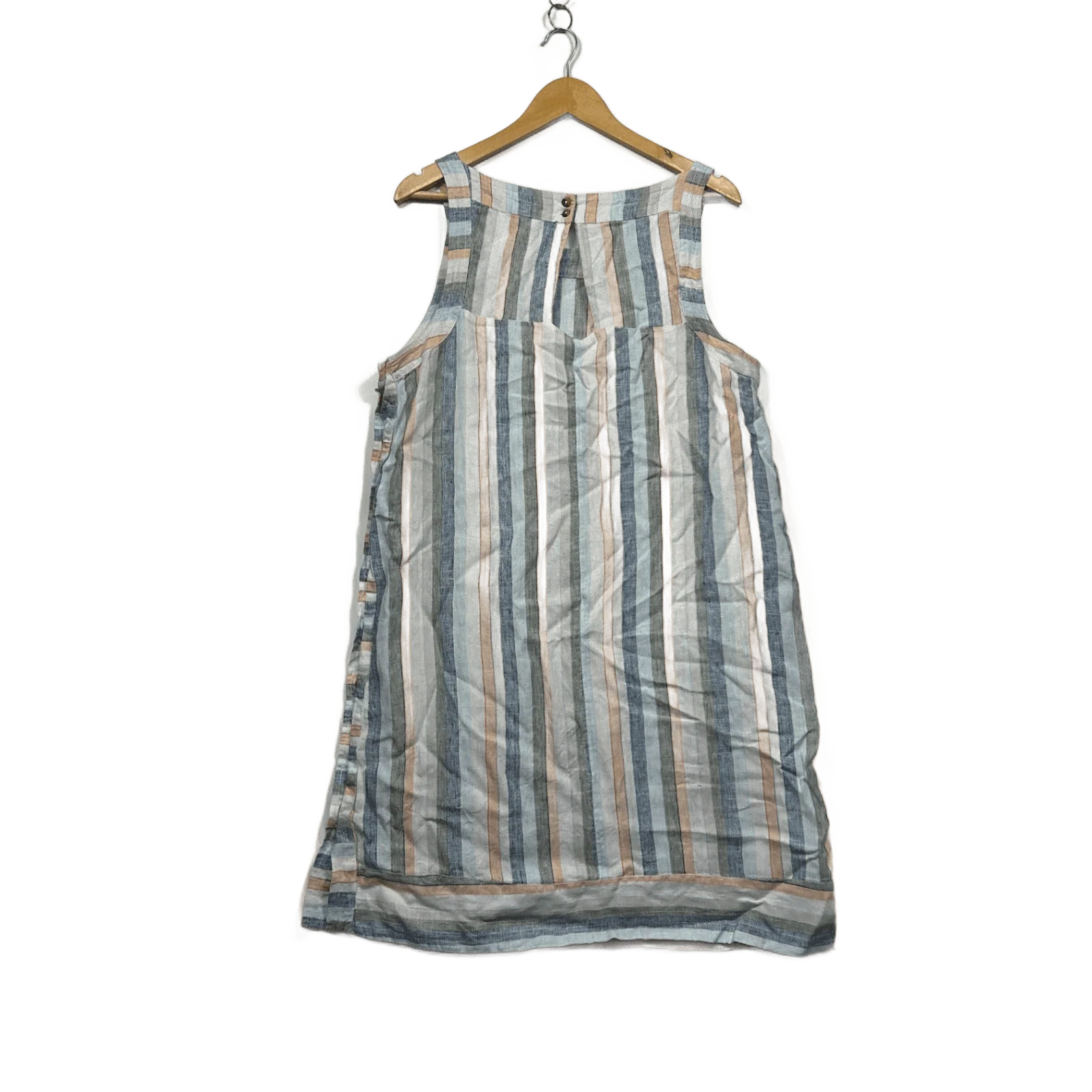 Naturals by O & J Multicoloured Striped Sleeveless Linen Dress Size 14 - Image 2