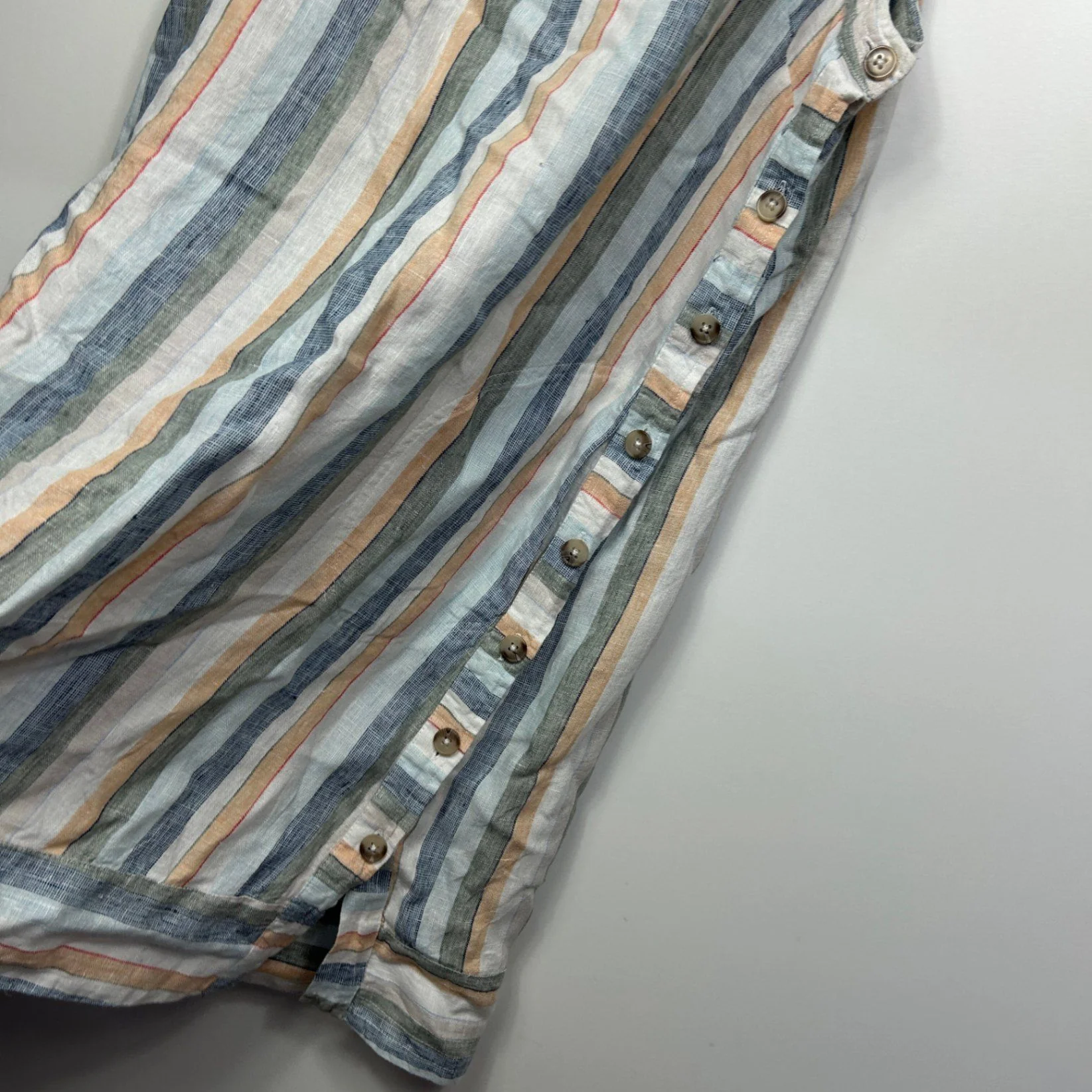 Naturals by O & J Multicoloured Striped Sleeveless Linen Dress Size 14 - Image 6
