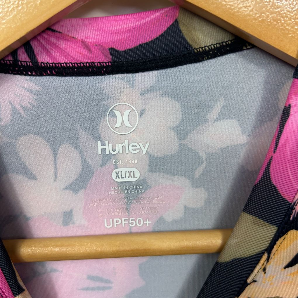 Hurley Swim SPF50+ Floral Long Sleeve Top - Size XL - Image 3