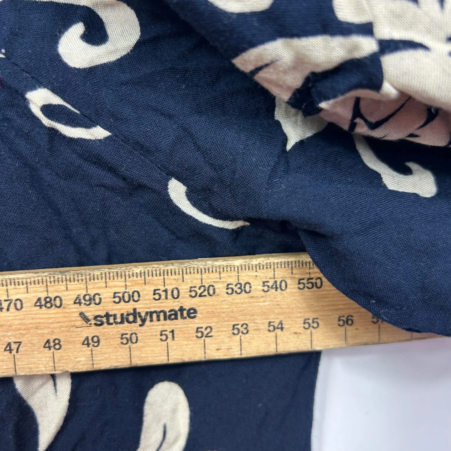 Navy Floral Rayon Long Sleeve Short Length Tunic Dress Size 14 Large - Image 7