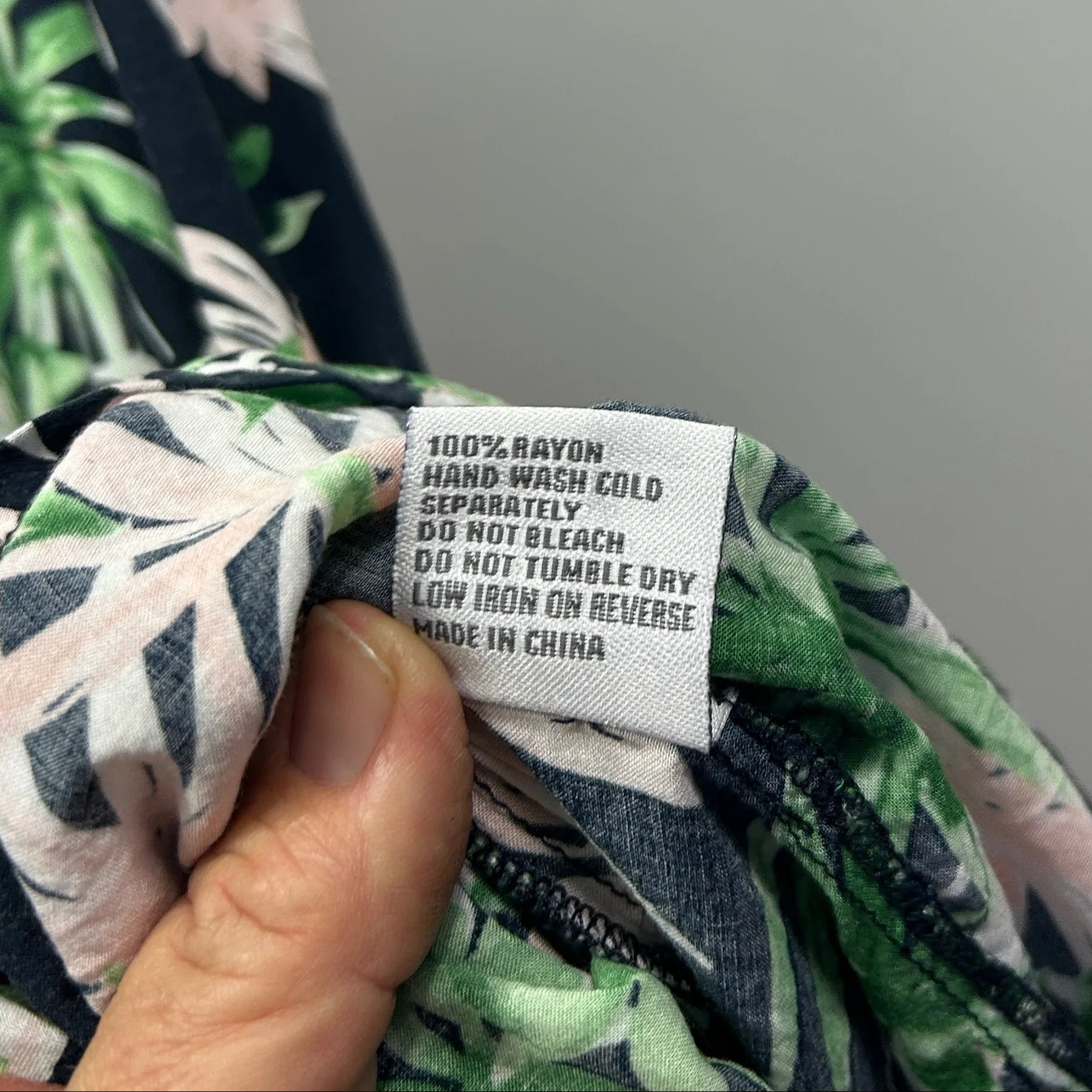 Haven Navy Green and Pink Tropical Print Dress - Size 14 - Image 4
