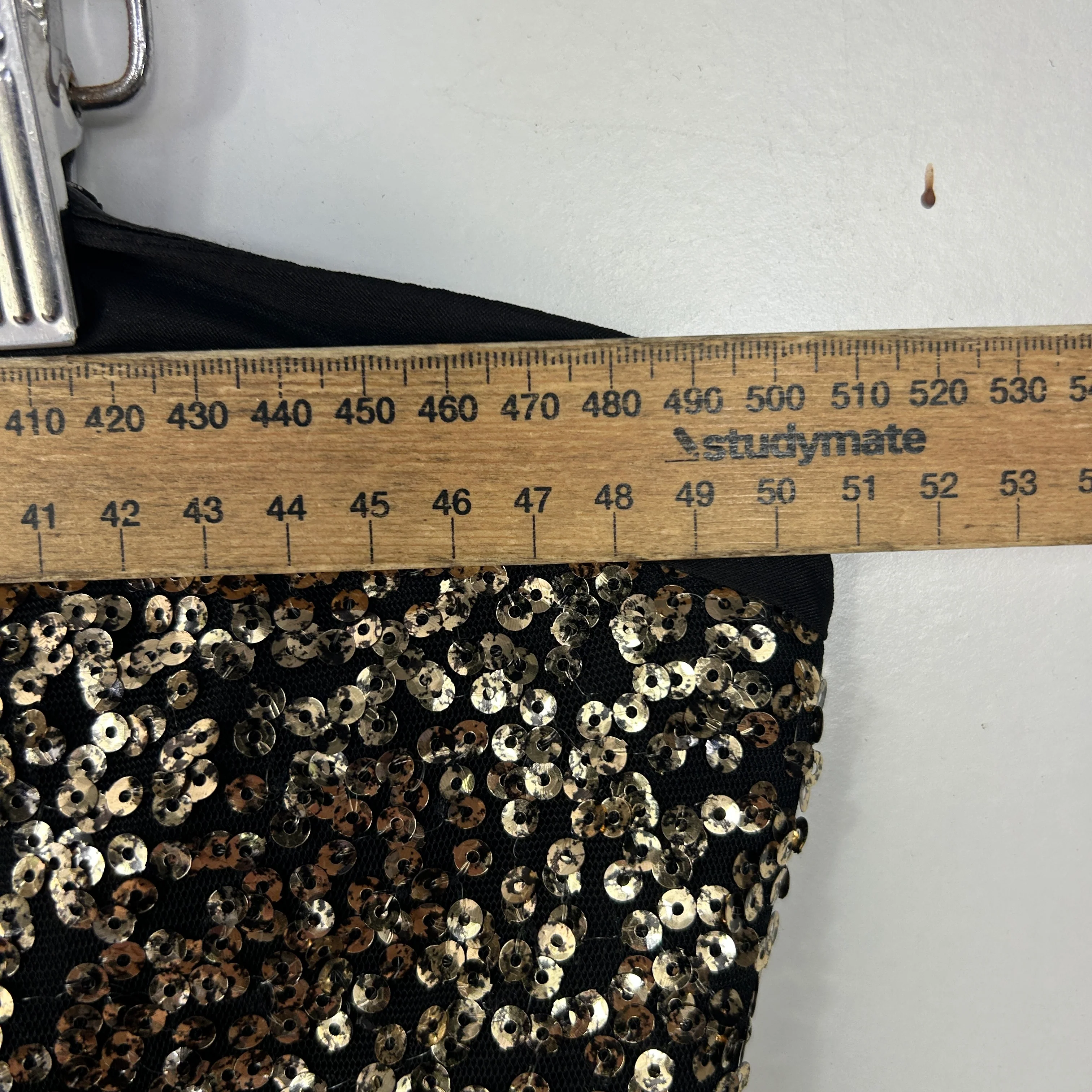 City Chic Strapless Peplum Black & Gold Sequins Evening Formal Dress - Size 18/M - Image 8