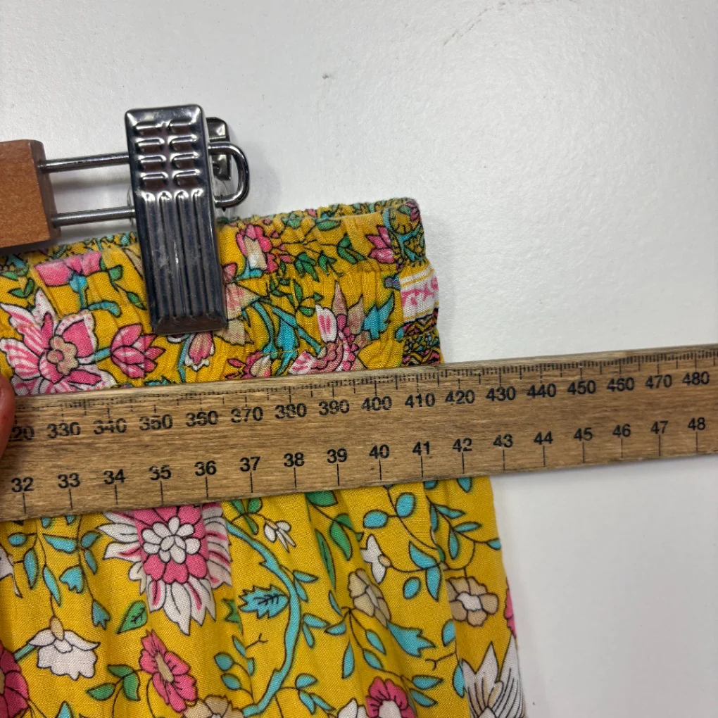 New U Collection Yellow Floral Boho Maxi Skirt - Size 12 - Image 6