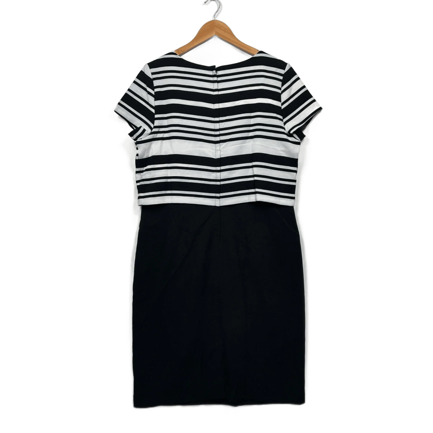 New Liz Jordan Black White Knee Length Shift Dress Size 16 - Image 2