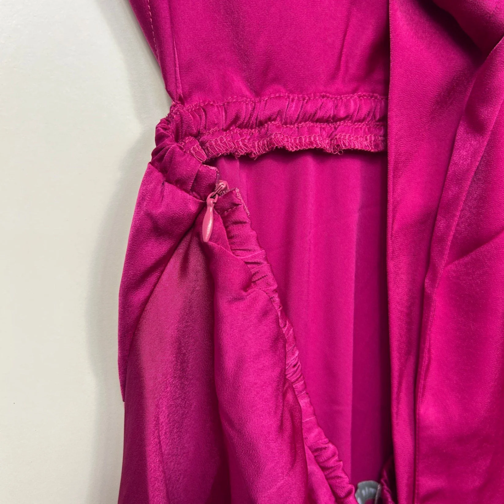 New Minx & Moss Satin Slip Dress Size 14 Pink Cut Out Sleeveless - Image 5