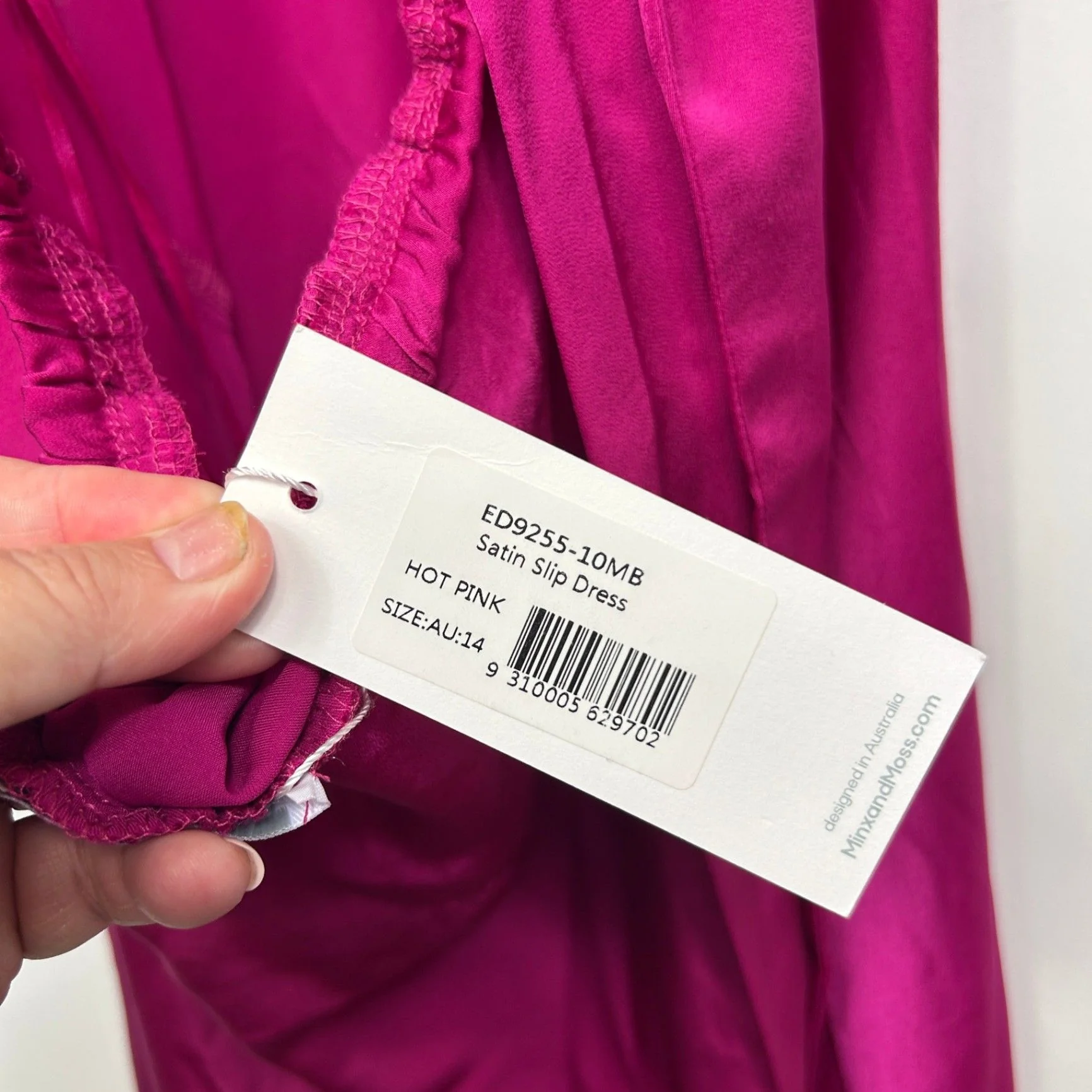 New Minx & Moss Satin Slip Dress Size 14 Pink Cut Out Sleeveless - Image 7