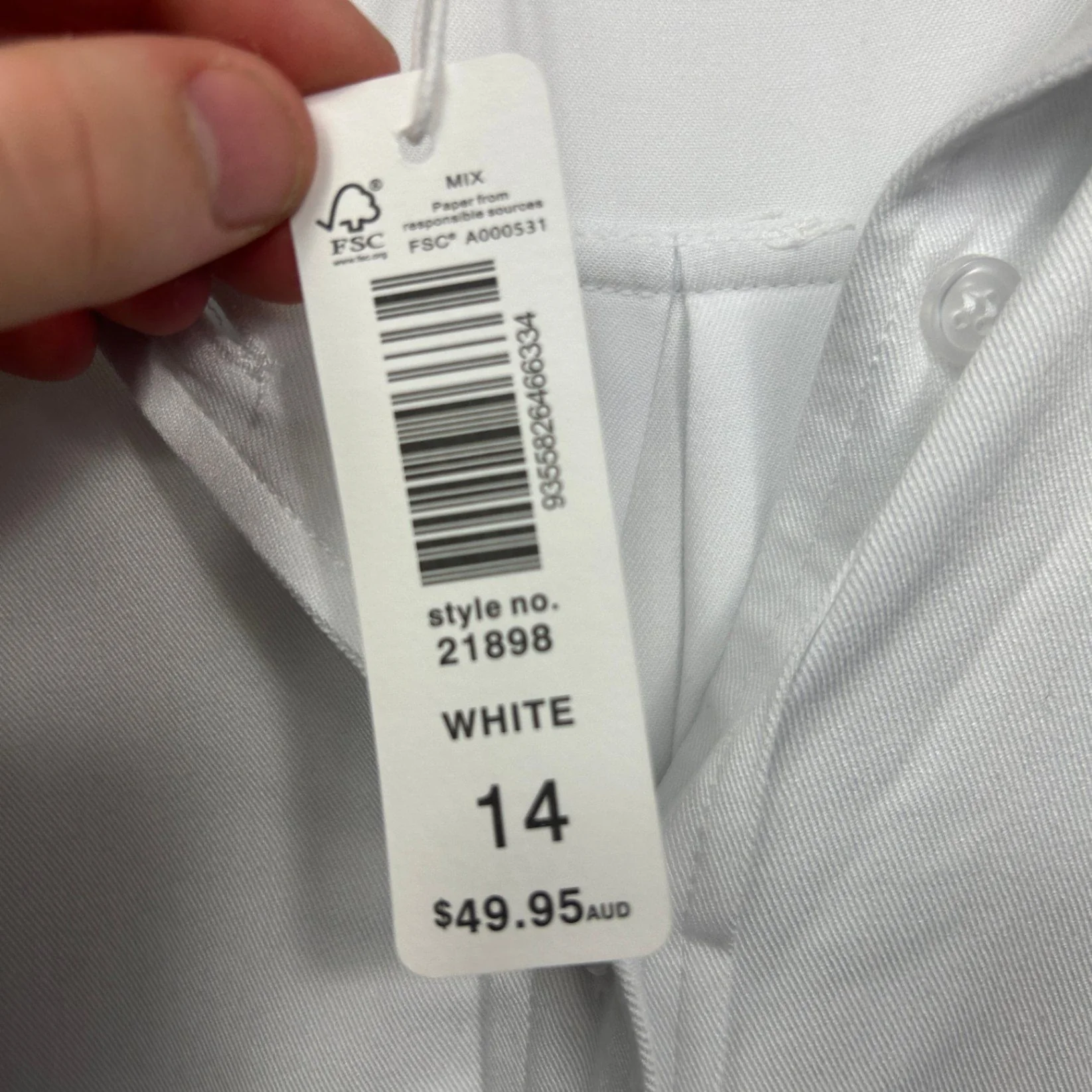 New Suzanne Grae Shirt Size 14 White Long Sleeve Button Up Collared - Image 4