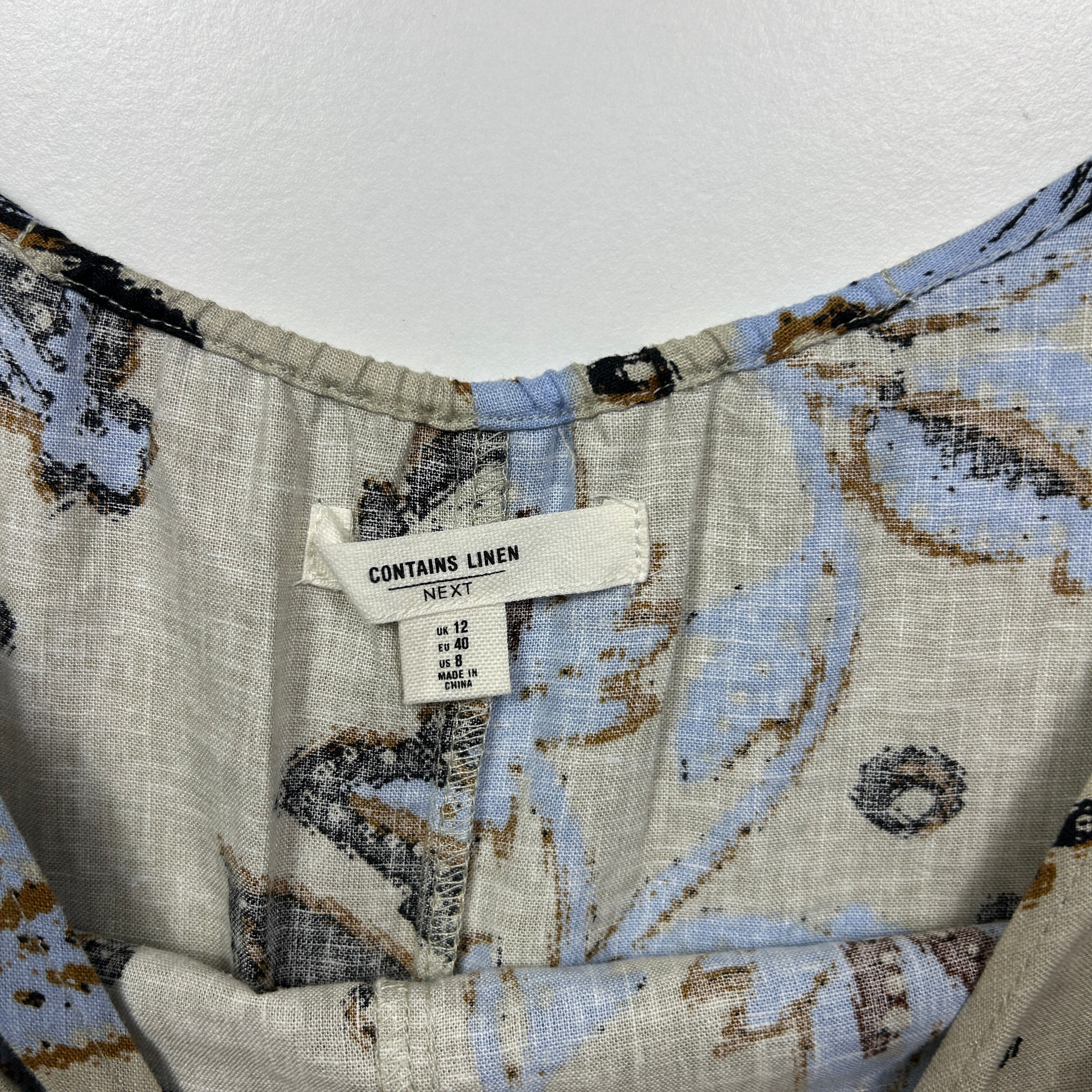 Next Linen Blend Playsuit Romper - Size 12 - Image 4