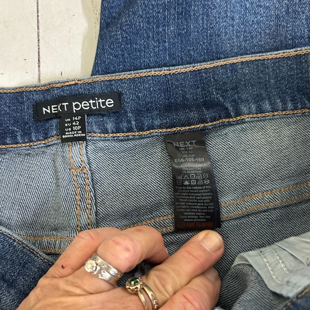 Next Petite Blue Denim Cropped Jeans - Size 14 Petite - Image 2
