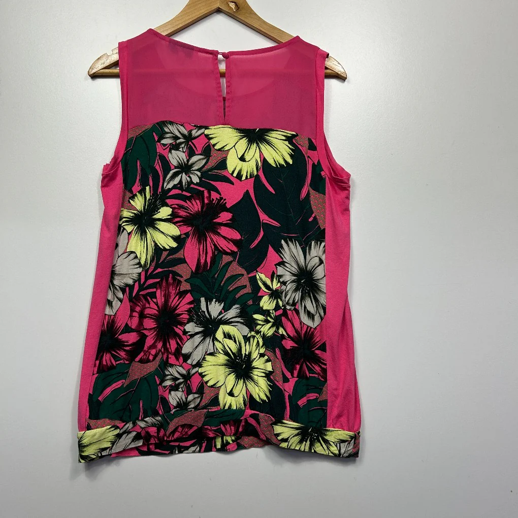 Next Pink Floral Tank Top - Size 16 - Image 2