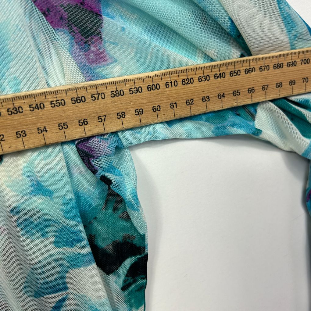 Noni B Blue Floral Sheer Open Front Top - Size XL - Image 7