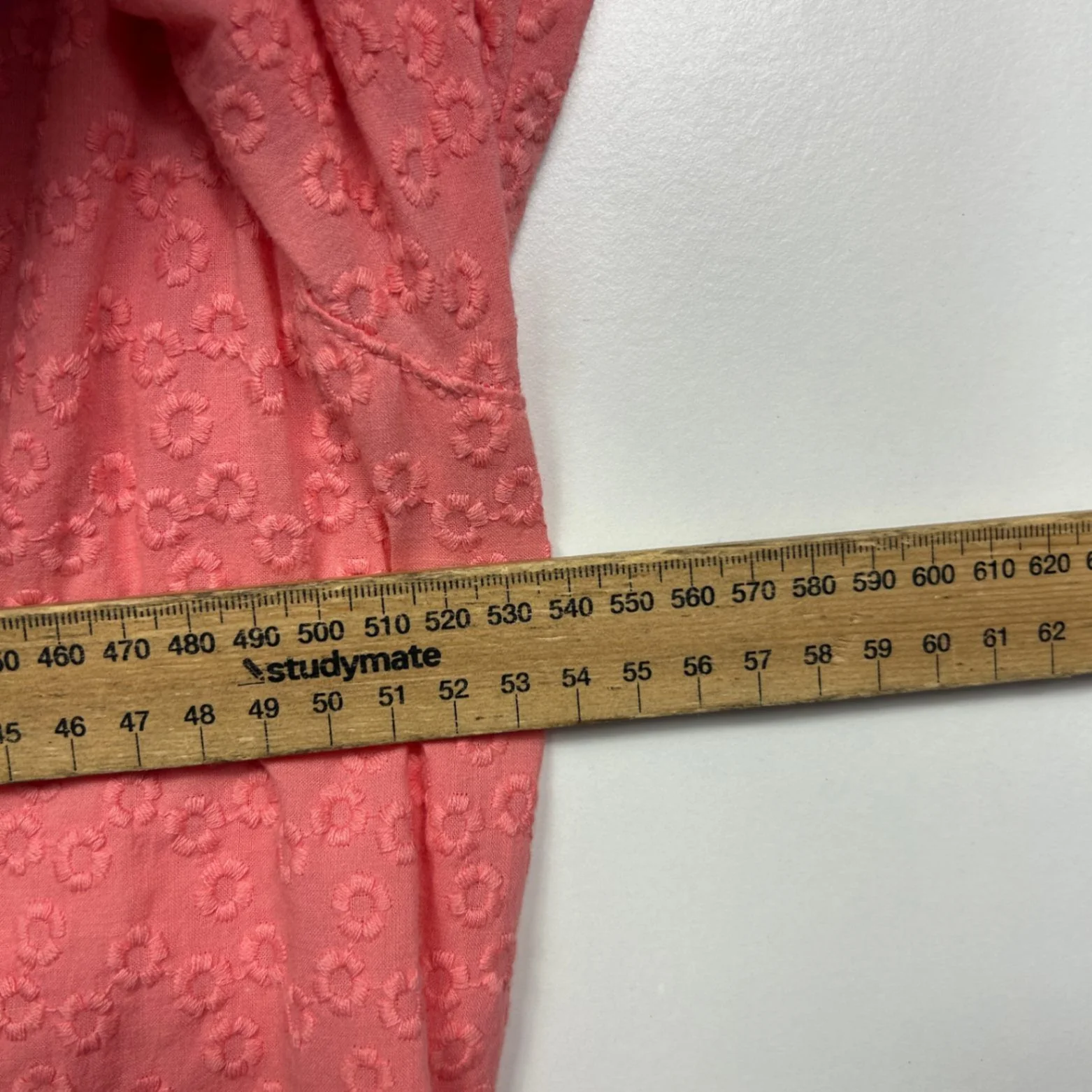Noni B Embroidered Pink Cotton Long Sleeve Collared Button Up Blouse Size 16 - Image 7