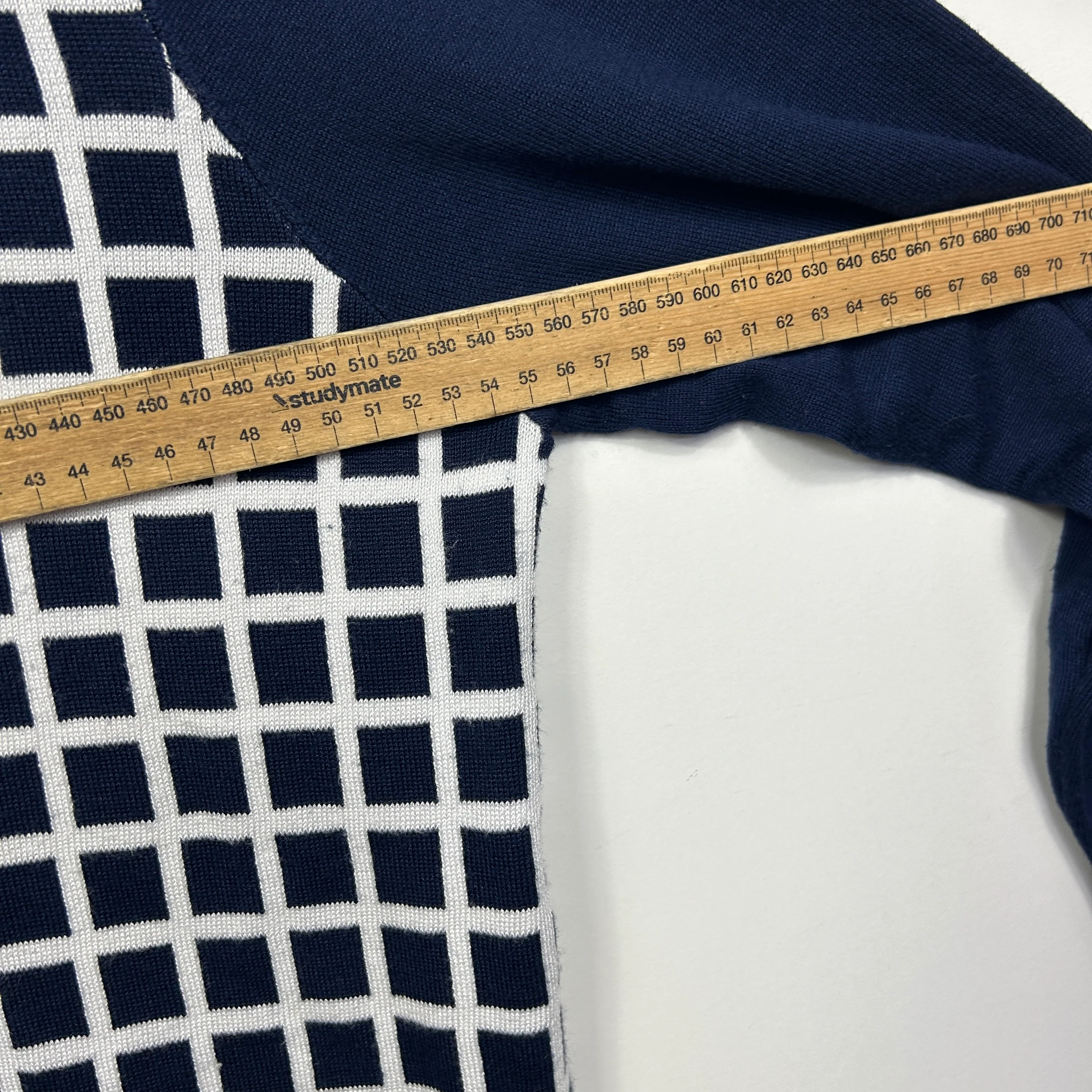 Noni B Navy Grid Check Jumper - Size XL - Image 5