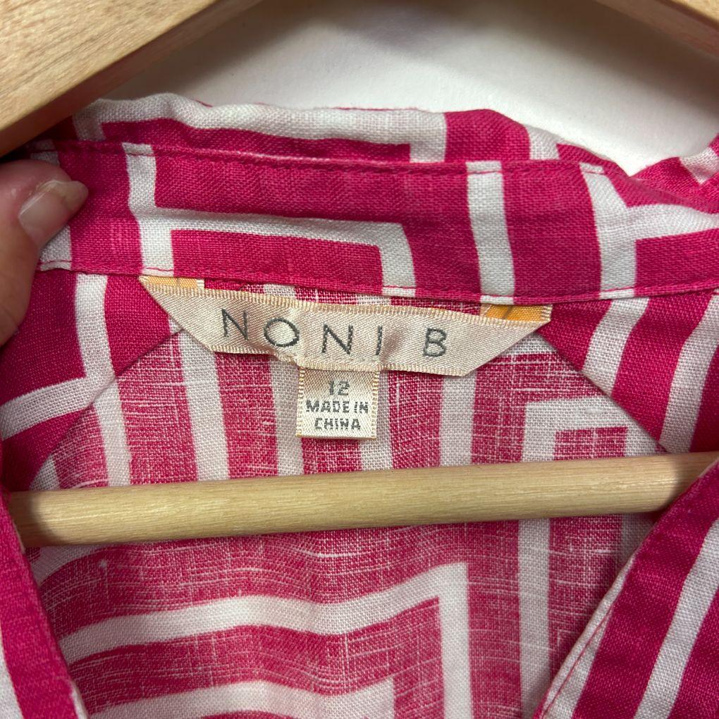 Noni B Pink Linen Shirt - Size 12 - Image 2