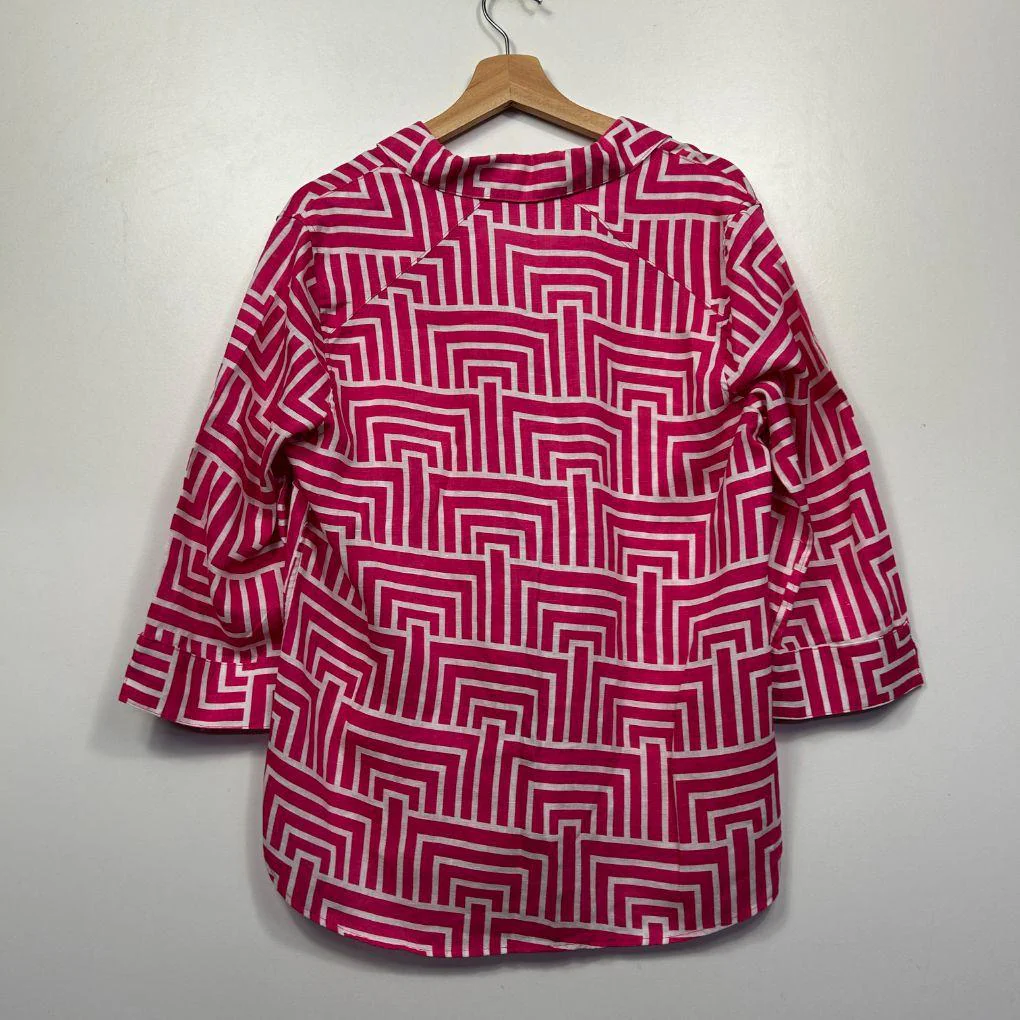 Noni B Pink Linen Shirt - Size 12 - Image 5