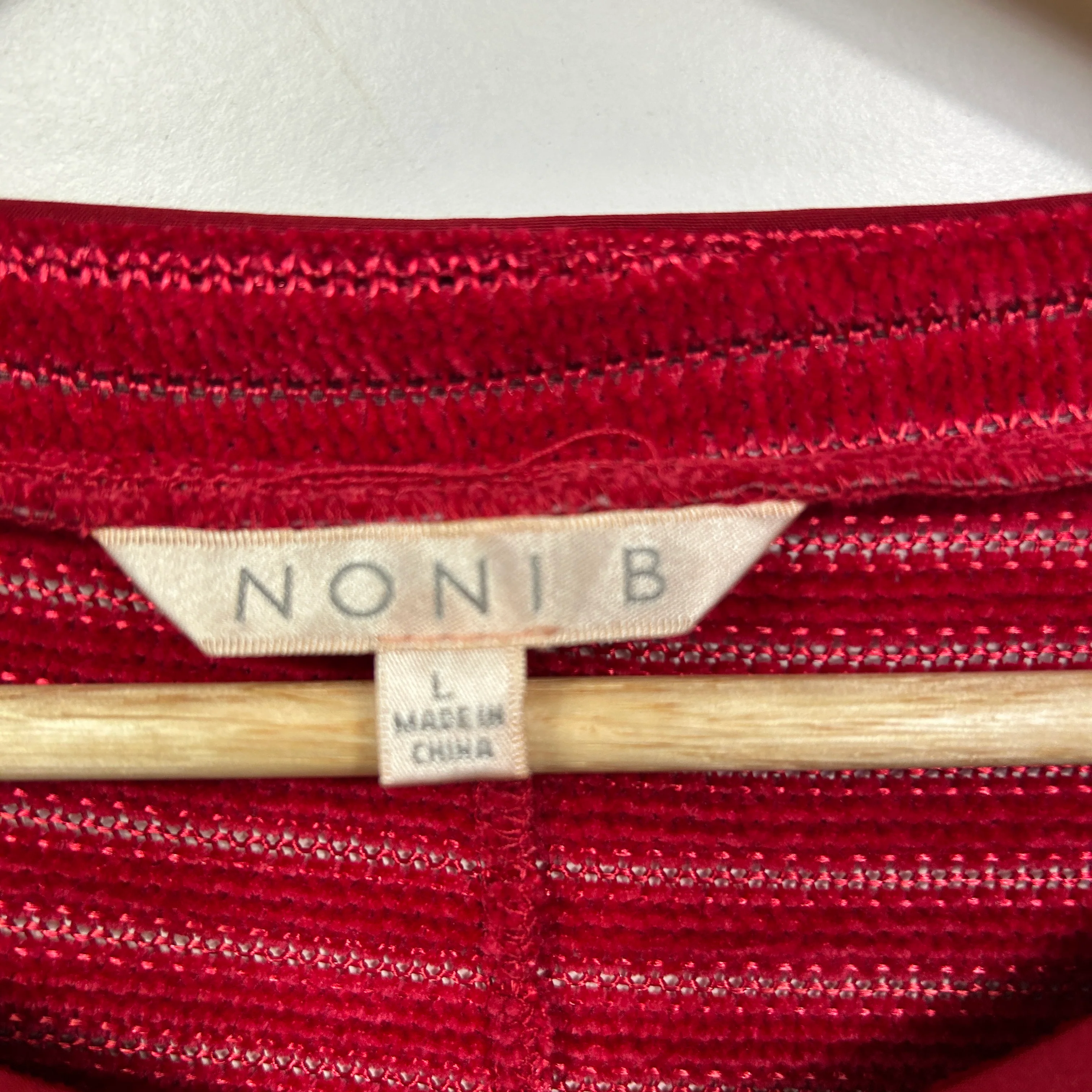 Noni B Red Striped Top - Size L - Image 4