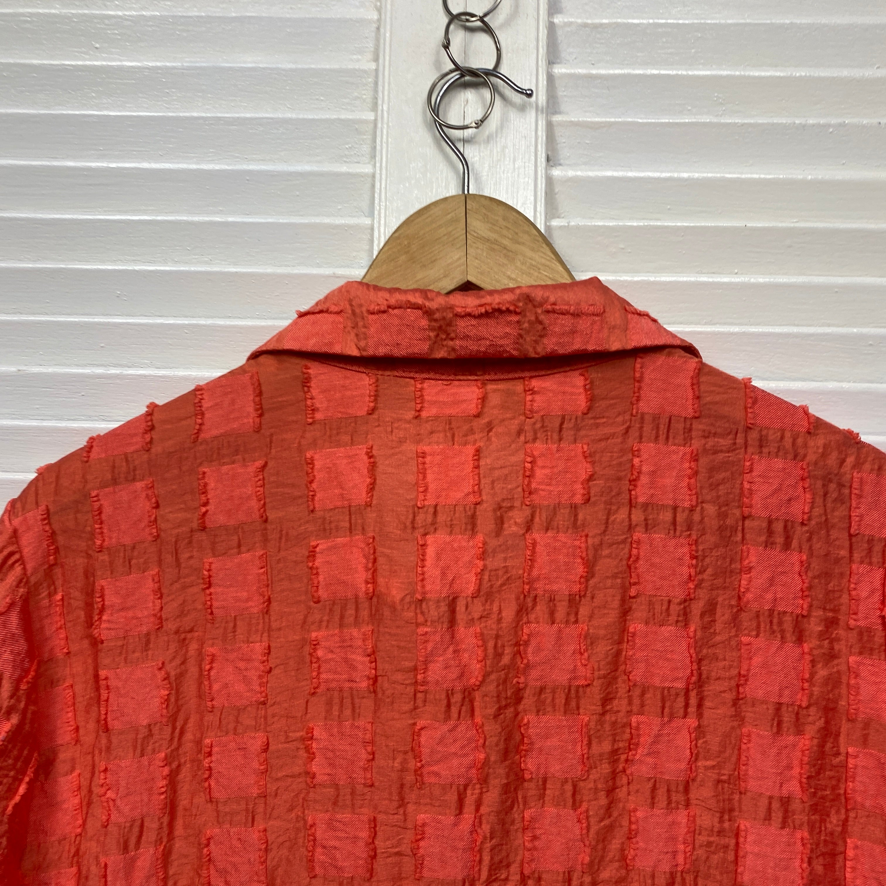 Noni B Top Size 16 Orange Sheer Long Sleeve Button Up - Image 6