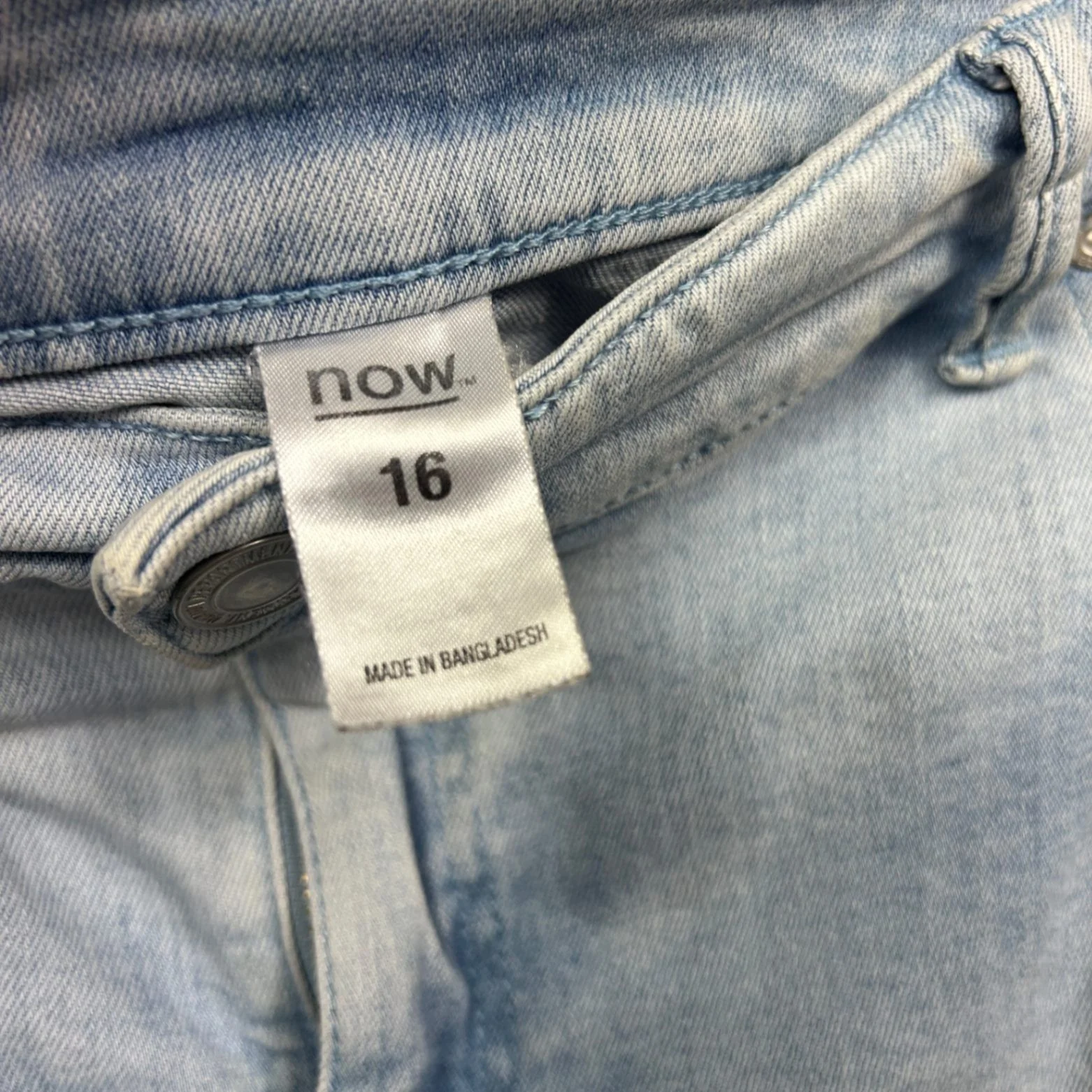 Now Womens Cotton Blend Pockets Denim Mini Skirt Size 16 Floral Embroidered - Image 4