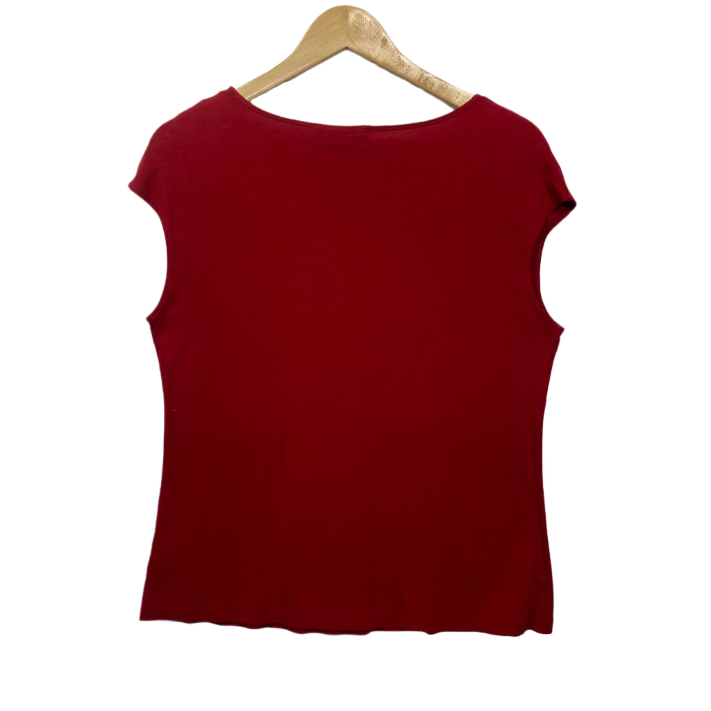 Philosophy Top Size 14 Short Sleeve Red Rayon - Image 2
