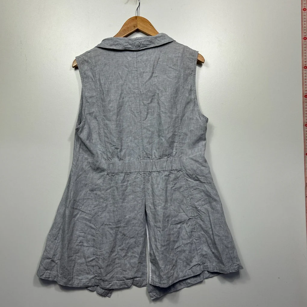 Pingpong Grey Linen Vest - Size L - Image 4