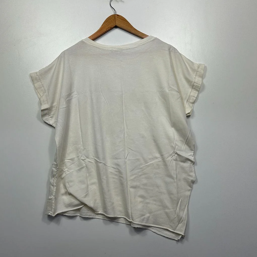 Pittarello Italian White Linen Polka Dot Top - Size L - Image 4
