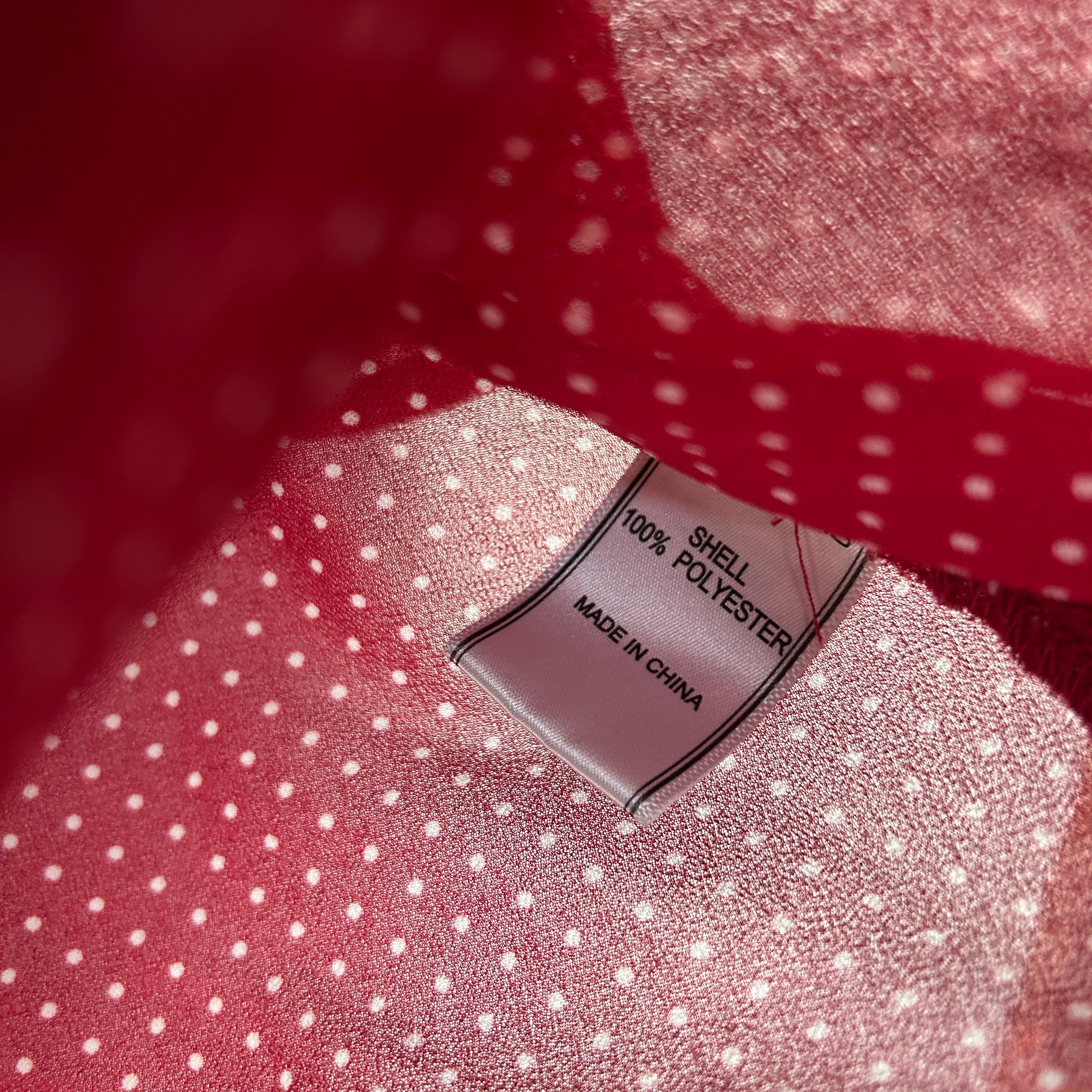 Portmans Burgundy Polka Dot Ruffle Sleeve Top - Size 14 - Image 4