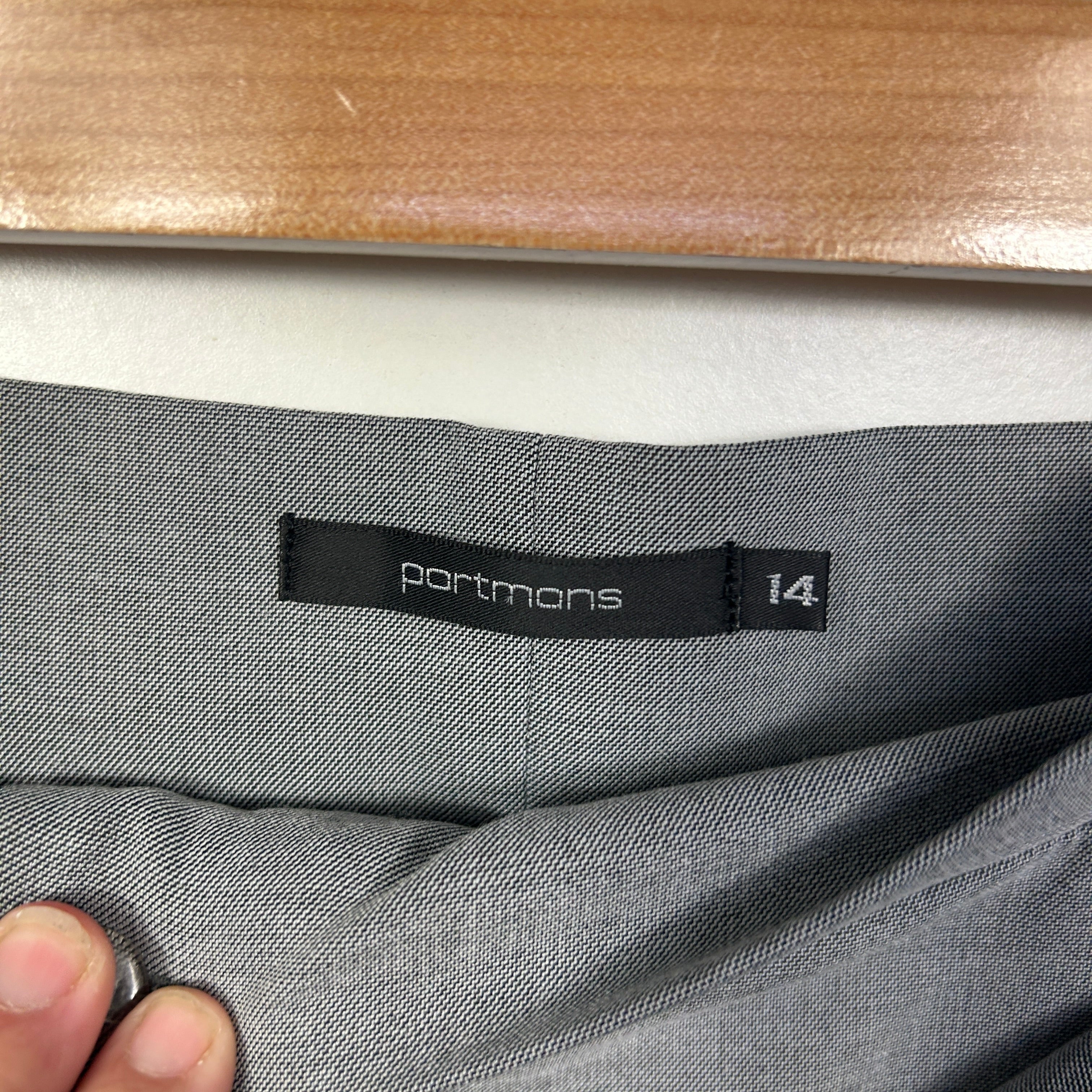 Portmans Grey Belted Pants - Size 14 - Image 2