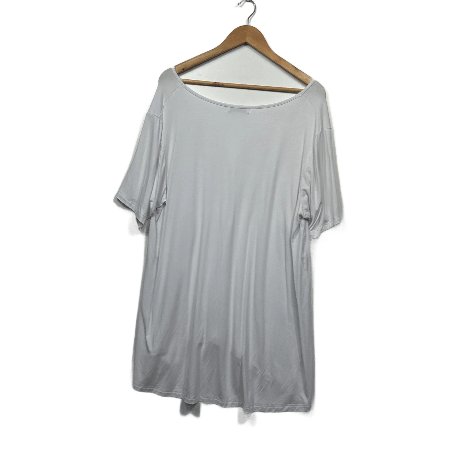 PQ Collection Womens White Short Sleeve Bamboo Jersey Blouse Top Size L/XL - Image 2